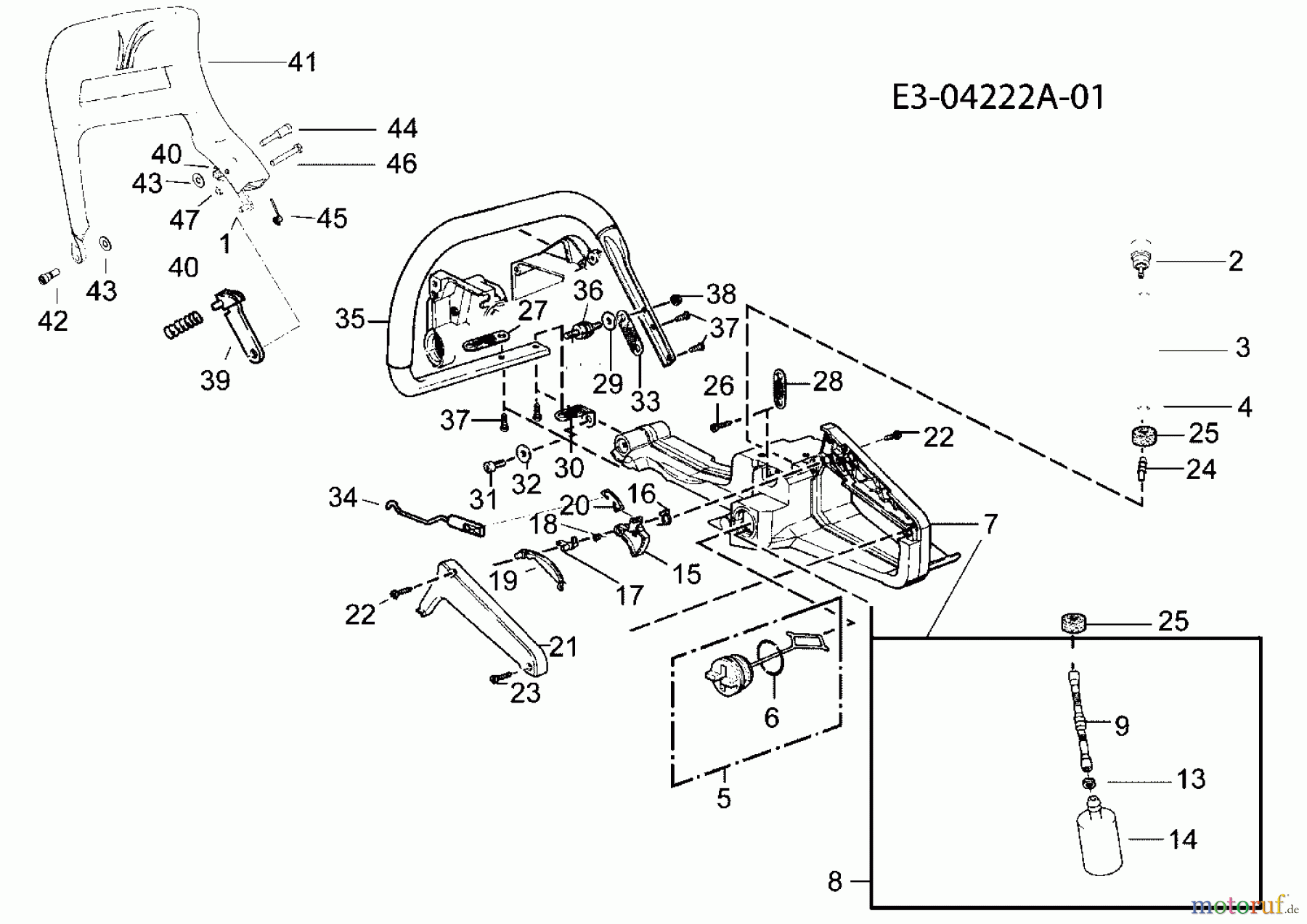 Cub Cadet Motorkettensägen CC 4051 41AY651G603 (2009) Handgriff