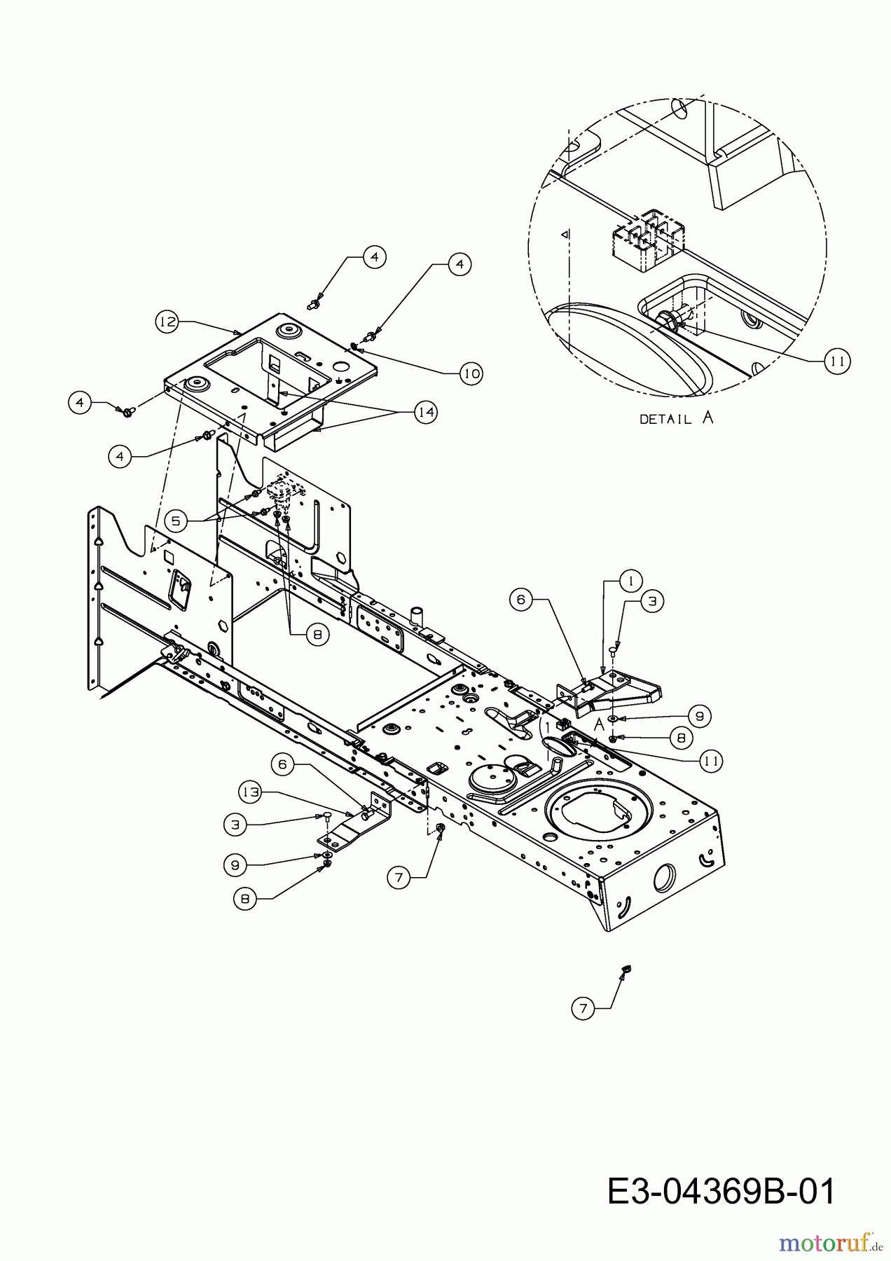 Power Garden Rasentraktoren PGR 76 13AH761C623 (2012) Rahmen