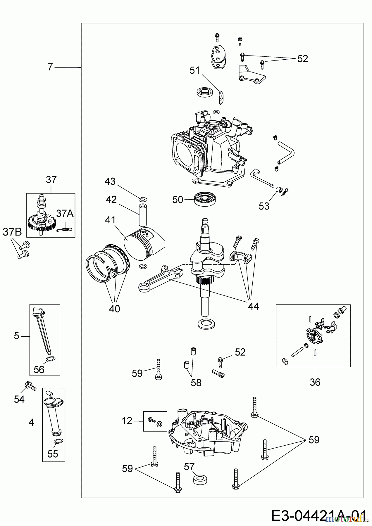 MTD-Motoren MTD vertikal 1 P 65 WH 752Z1P65WH (2007) Short Block