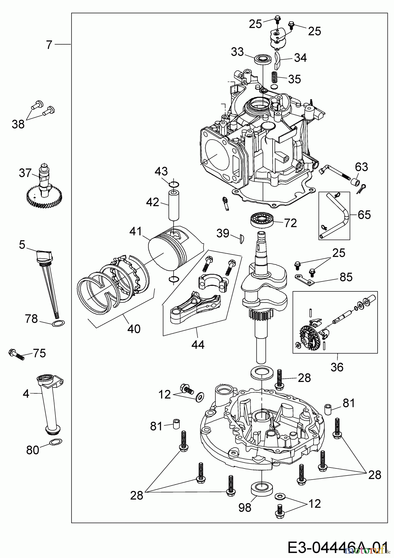  MTD-Motoren MTD vertikal 1 P 65 WHA 752Z1P65WHA  (2009) Short Block
