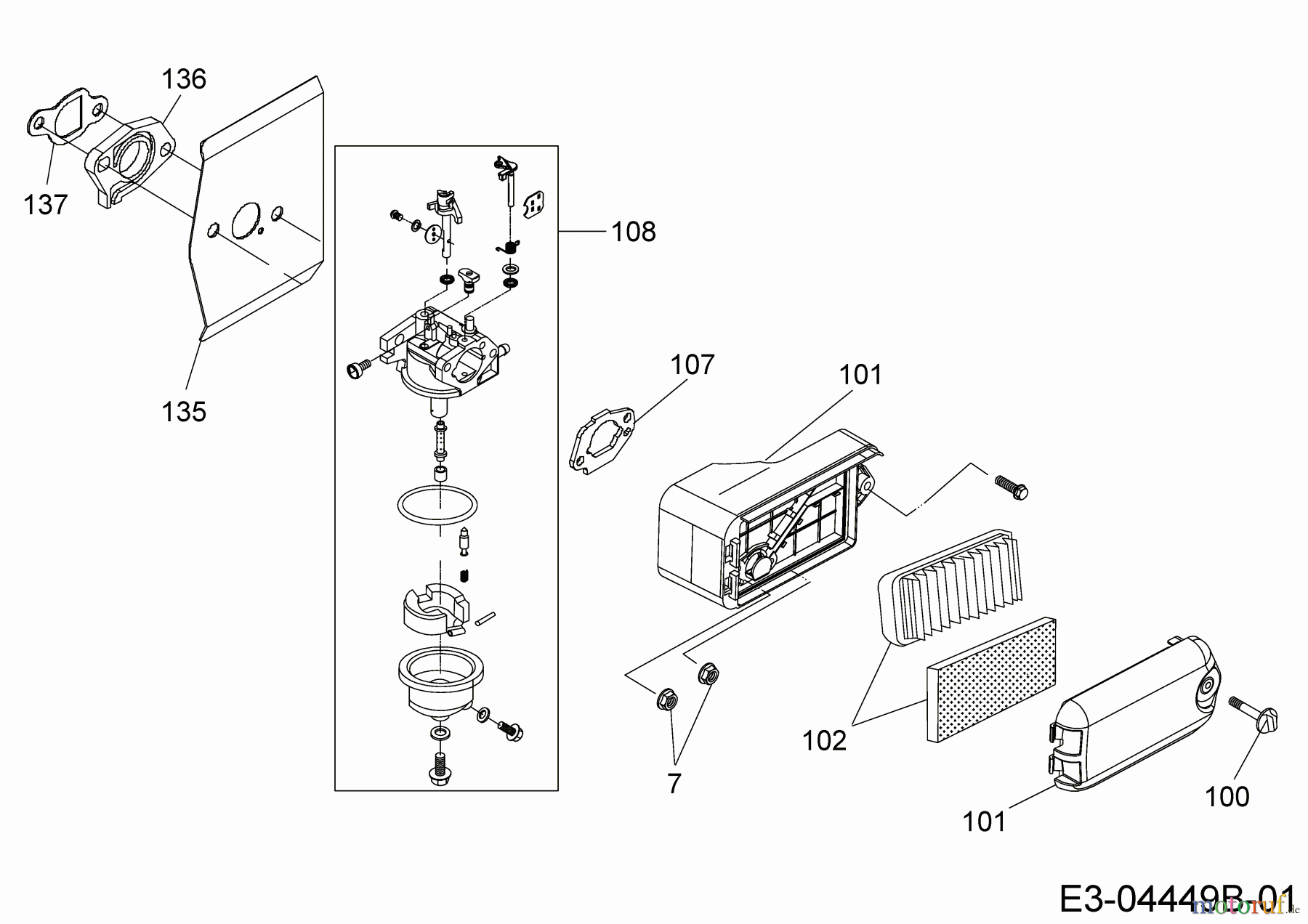  MTD-Motoren Vertikal 1P65WHB 752Z1P65WHB  (2011) Luftfilter, Vergaser