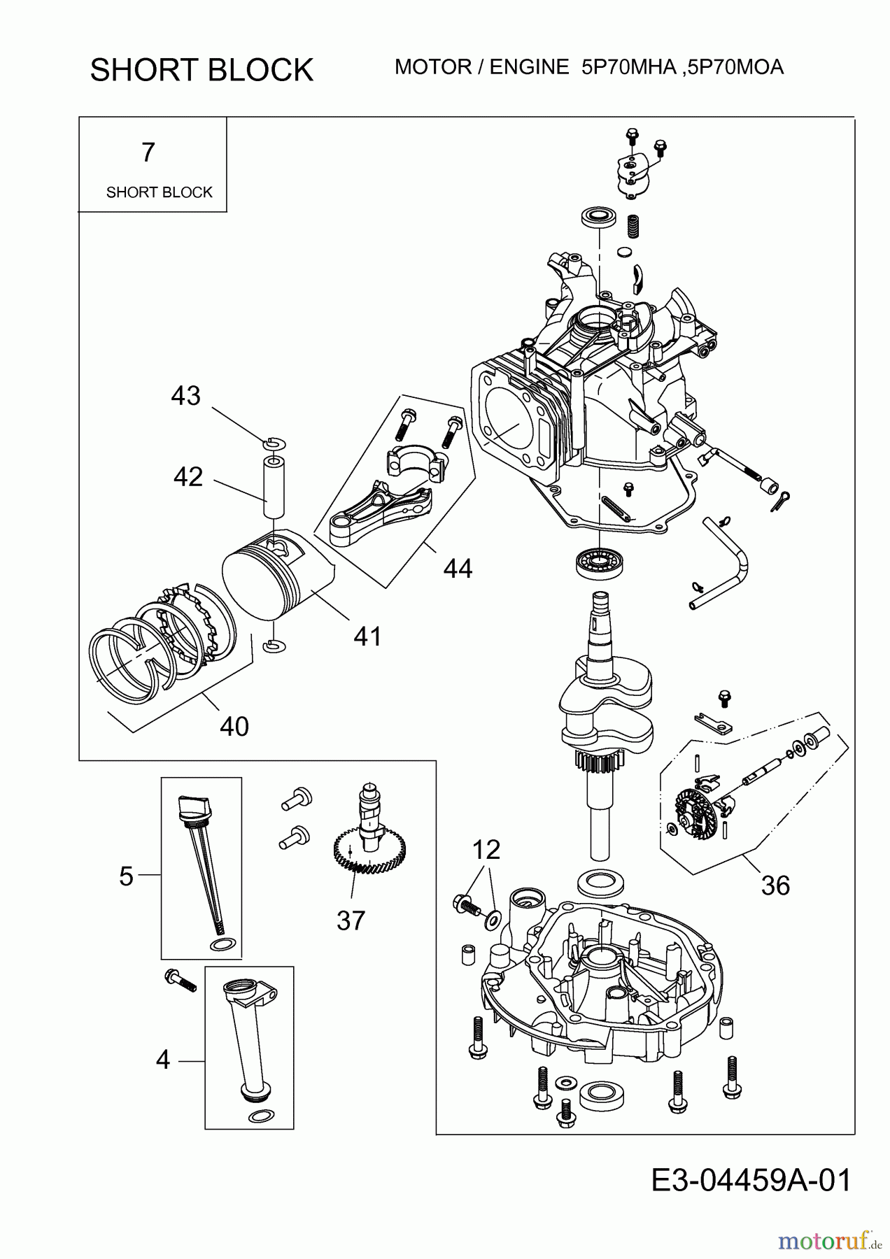  MTD-Motoren Vertikal 5P70MHA 752Z5P70MHA  (2009) Rumpfmotor