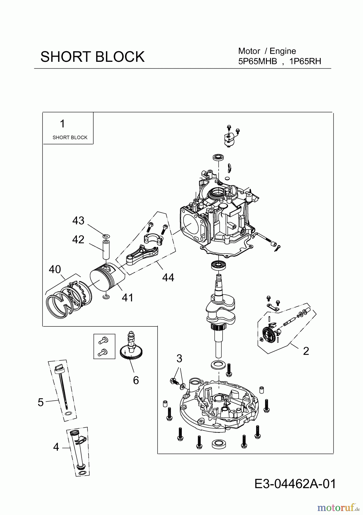 MTD-Motoren MTD vertikal 5 P 65 MHB 752Z5P65MHB (2011) Short Block