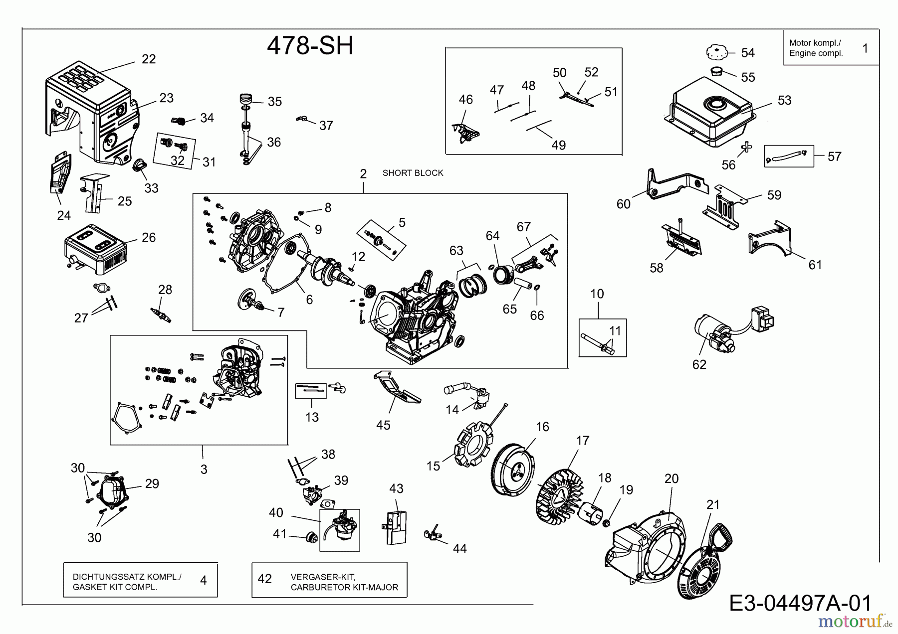 MTD-Motoren MTD horizontal 478-SH 752Z478-SH (2010) Motor