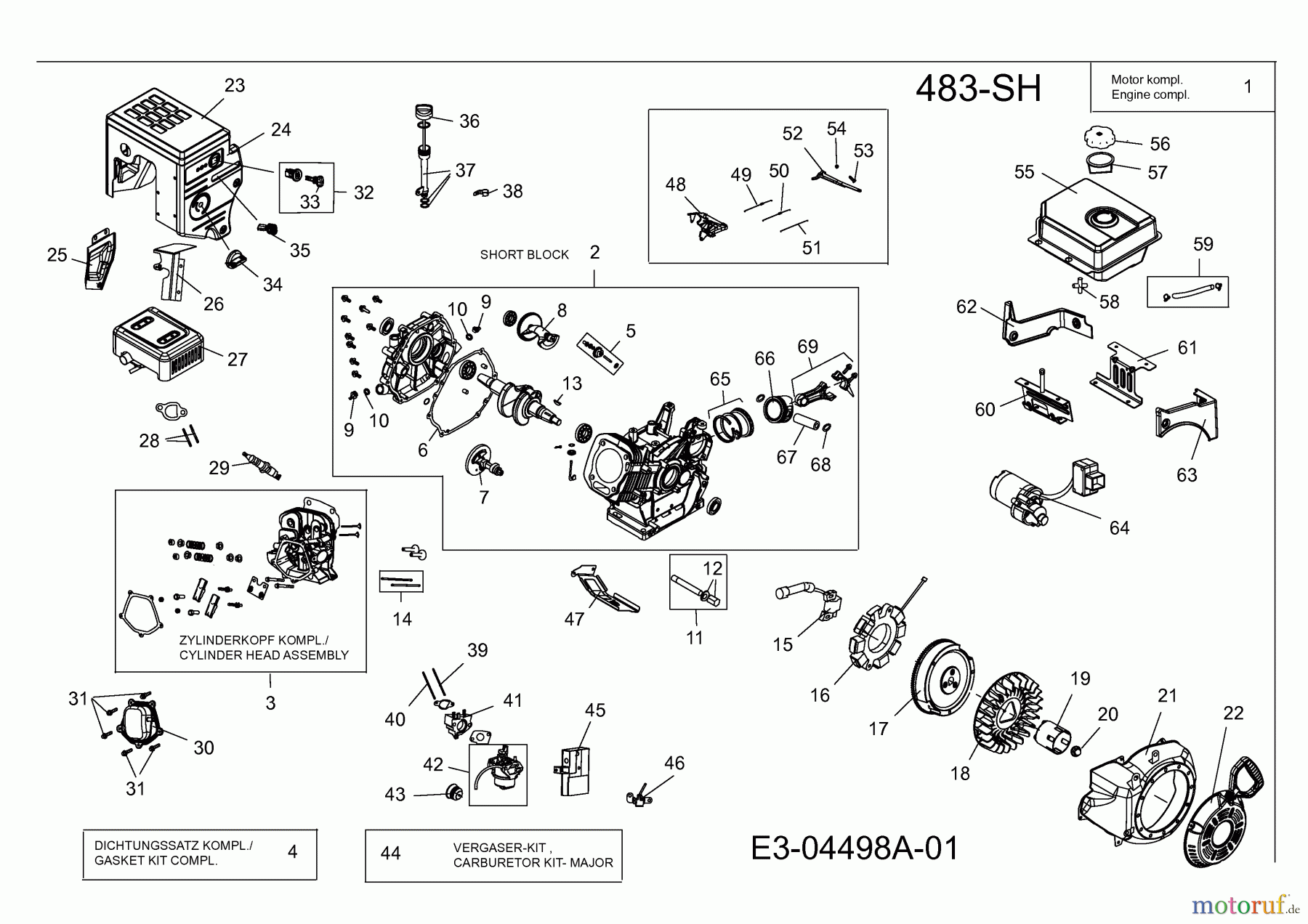 MTD-Motoren MTD horizontal 483-SH 752Z483-SH (2010) Motor