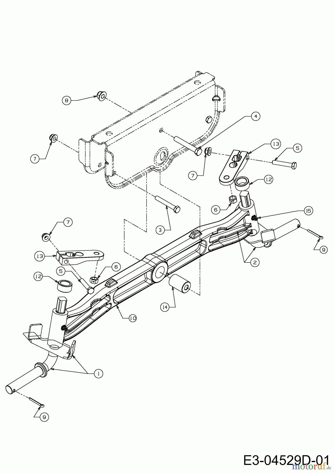 WOLF-Garten Expert Rasentraktoren Expert 107.180 H 13AG91WG650 (2013) Vorderachse