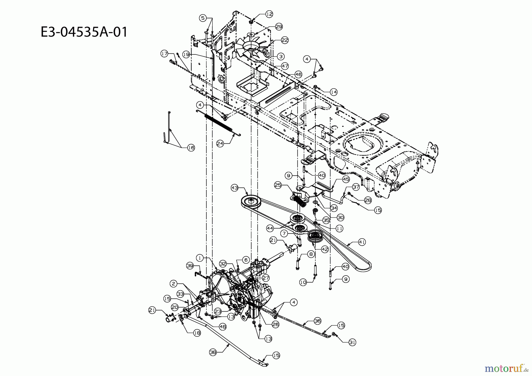 Gutbrod Rasentraktoren ELX 107 SHL-K 13AG91GG690 (2009) Fahrantrieb
