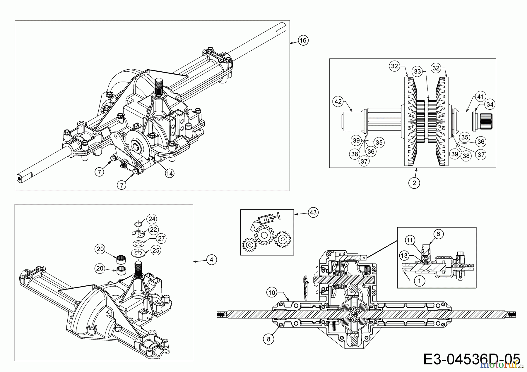 Massey Ferguson Rasentraktoren MF 42-18 ASD 13AD90GG695 (2015) Getriebe 618-04566A