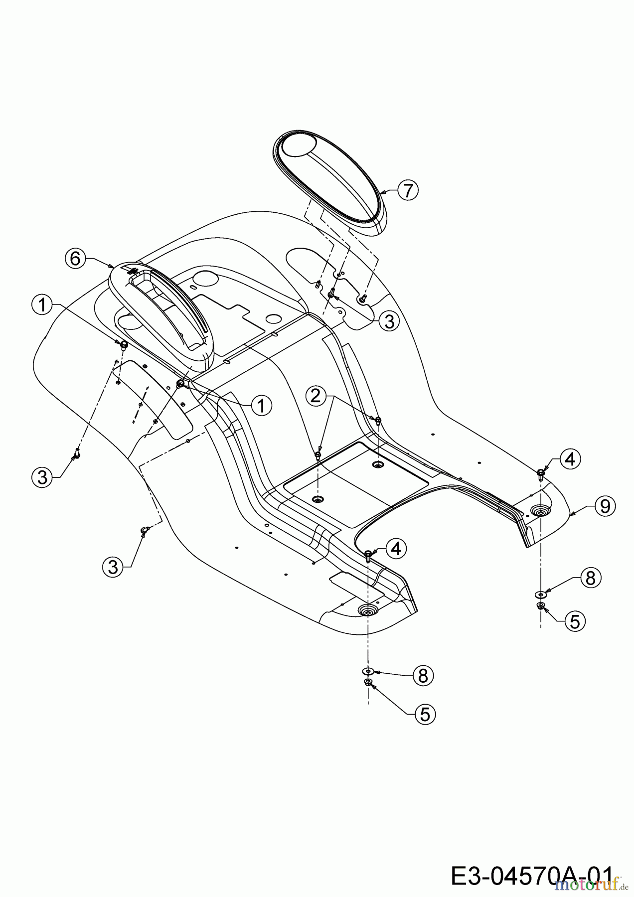 WOLF-Garten Expert Rasentraktoren Expert 107.200 H 13AP93WS350 (2015) Sitzwanne