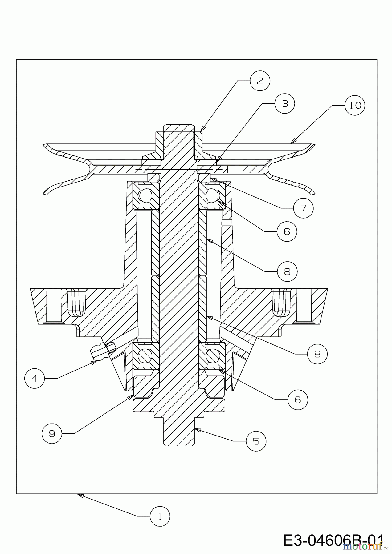 Cub Cadet Gartentraktoren GT 1224 14AI94AP603 (2010) Messerspindel 618-04126B