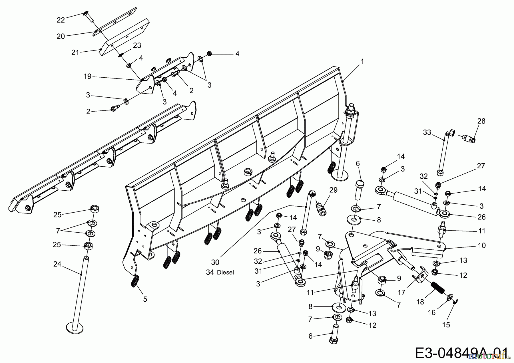  MTD Zubehör Zubehör Kompakttraktoren Räumschild für CC 2250+3250 RDH 4 WD (48