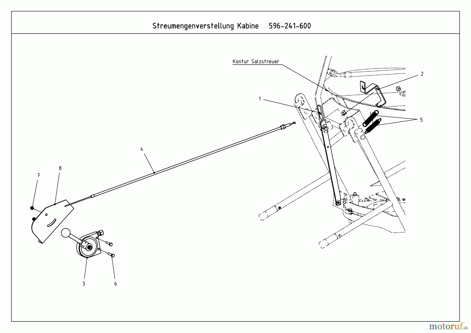  MTD Zubehör Zubehör Kompakttraktoren Streuer für CC 2000/3000 RD Serie, Splittmengenregulierer 596-241-600  (2011) Grundgerät