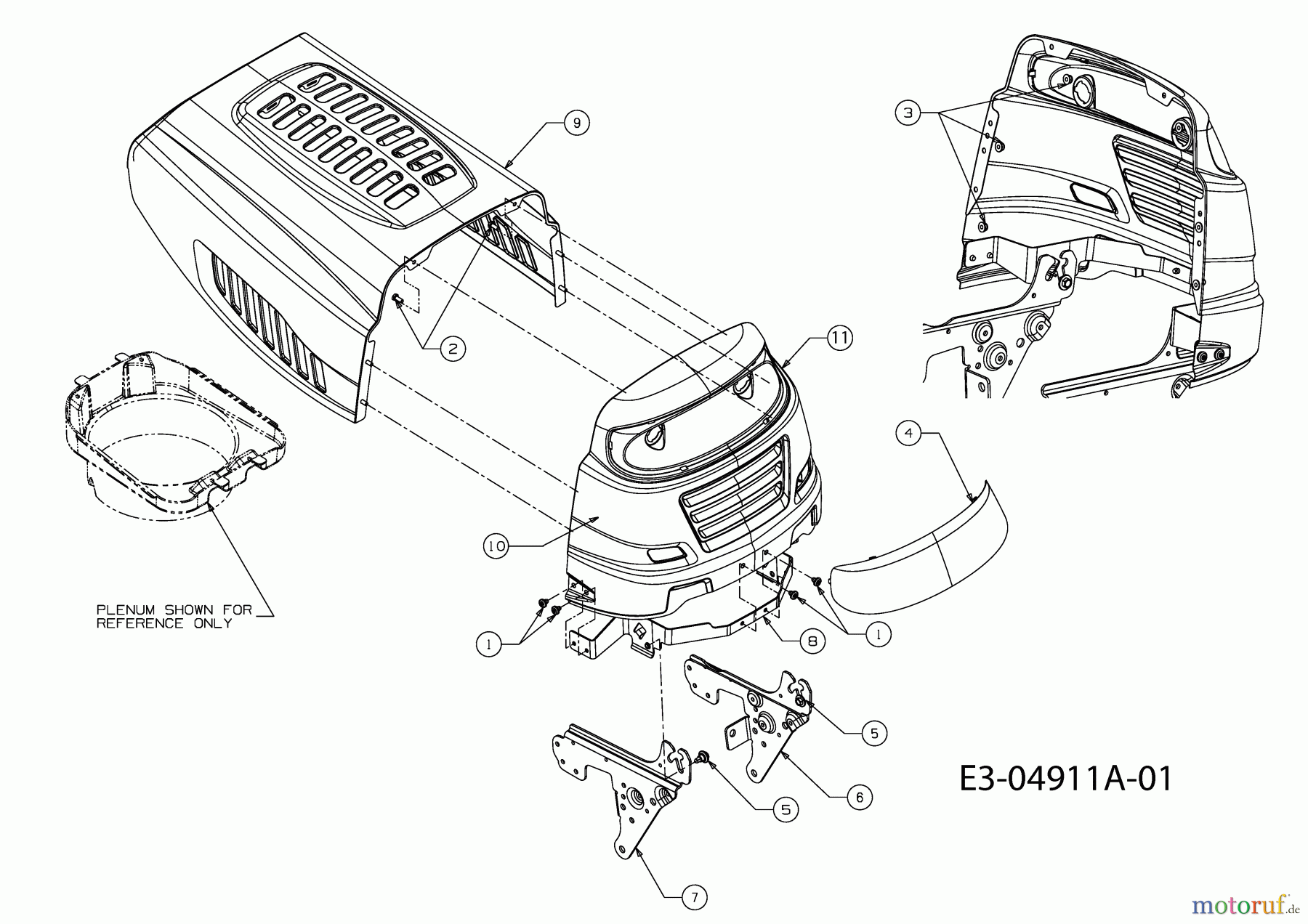  M Tech Rasentraktoren M 155/92 A 13AM485E605  (2010) Motorhaube 5-Style