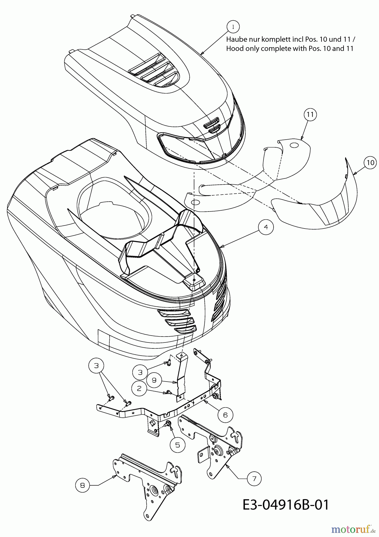 Gutbrod Rasentraktoren GLX 105 RHL-K 13CG51GN690 (2011) Motorhaube G-Style