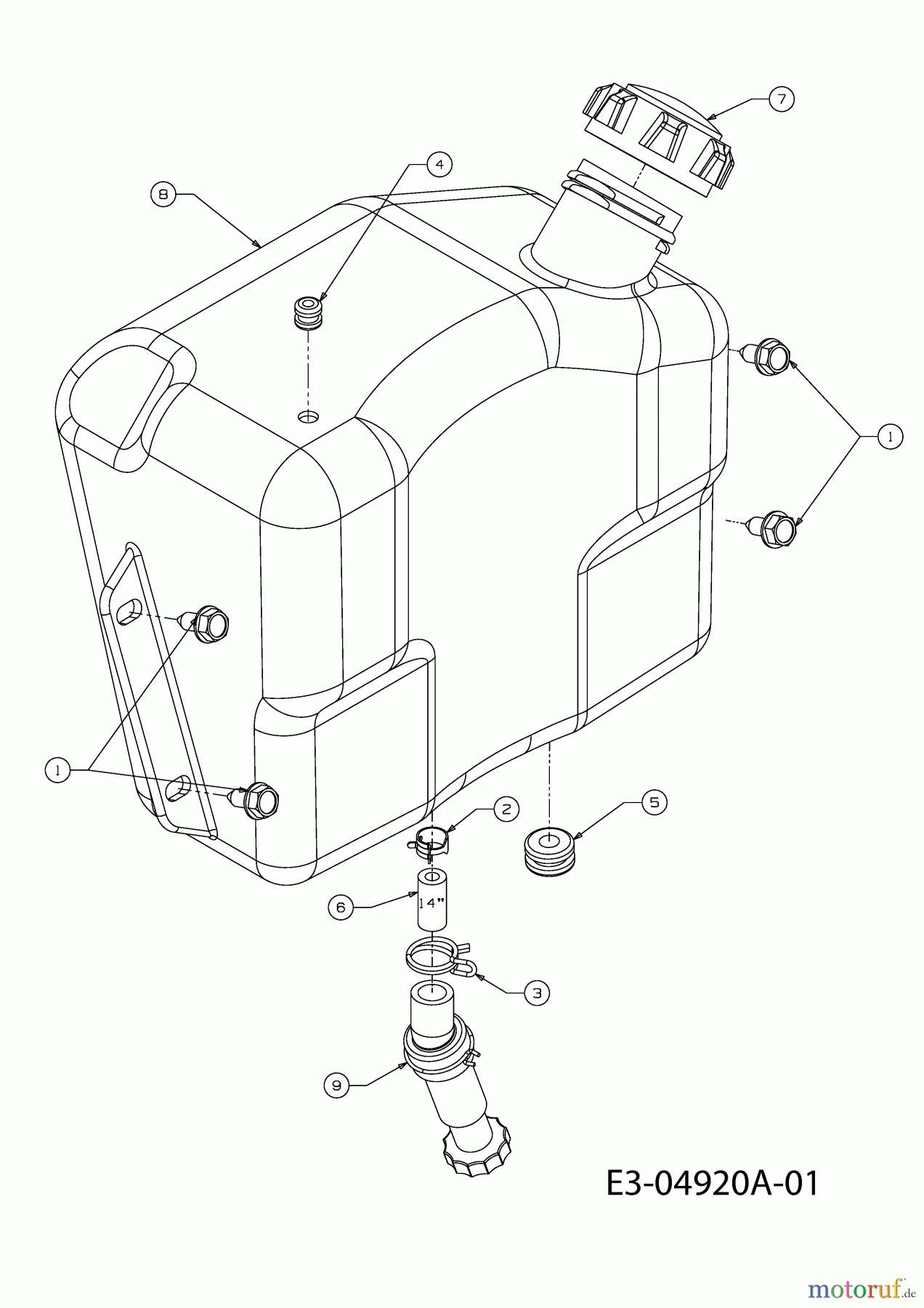 Cub Cadet Rasentraktoren CC 1000 RD 13B951CN603 (2010) Tank
