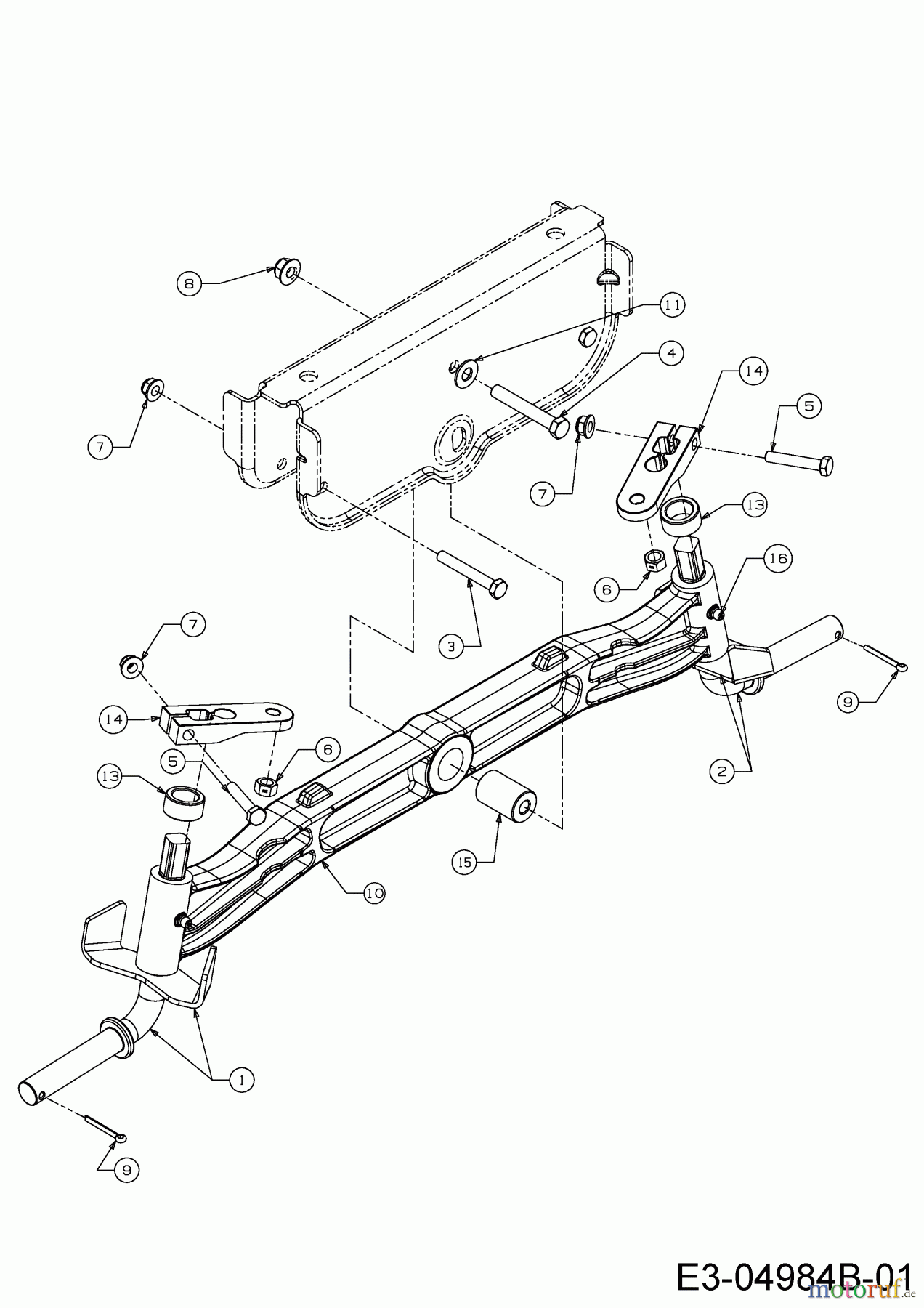  WOLF-Garten Expert Rasentraktoren Expert 107.200 H 13AP93WS350  (2015) Vorderachse