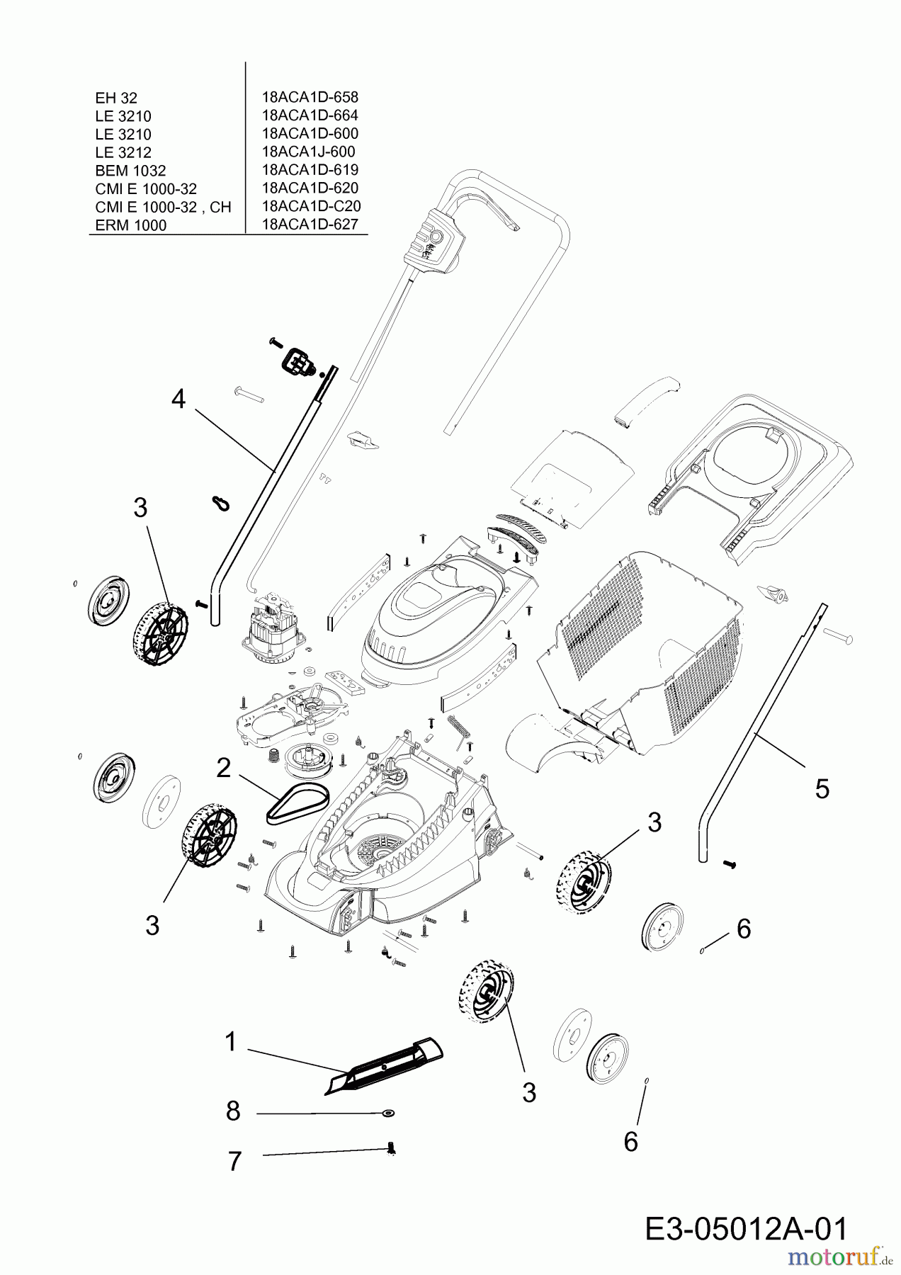  Max Bahr Elektromäher ERM 1000 18ACA1D-627  (2011) Grundgerät