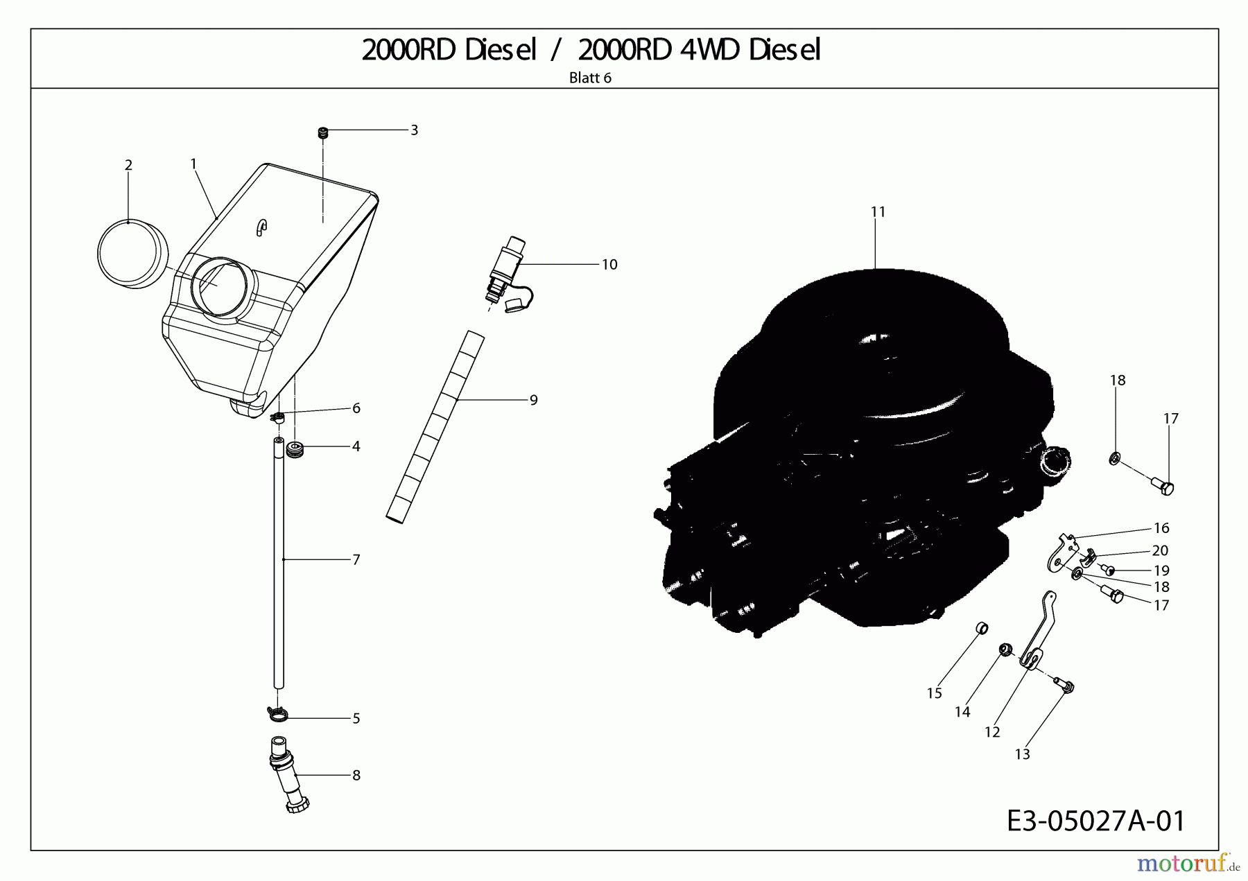 Cub Cadet Kompakttraktoren CC 2000 RD 4 WD 54A1F4SS603 (2008) Tank