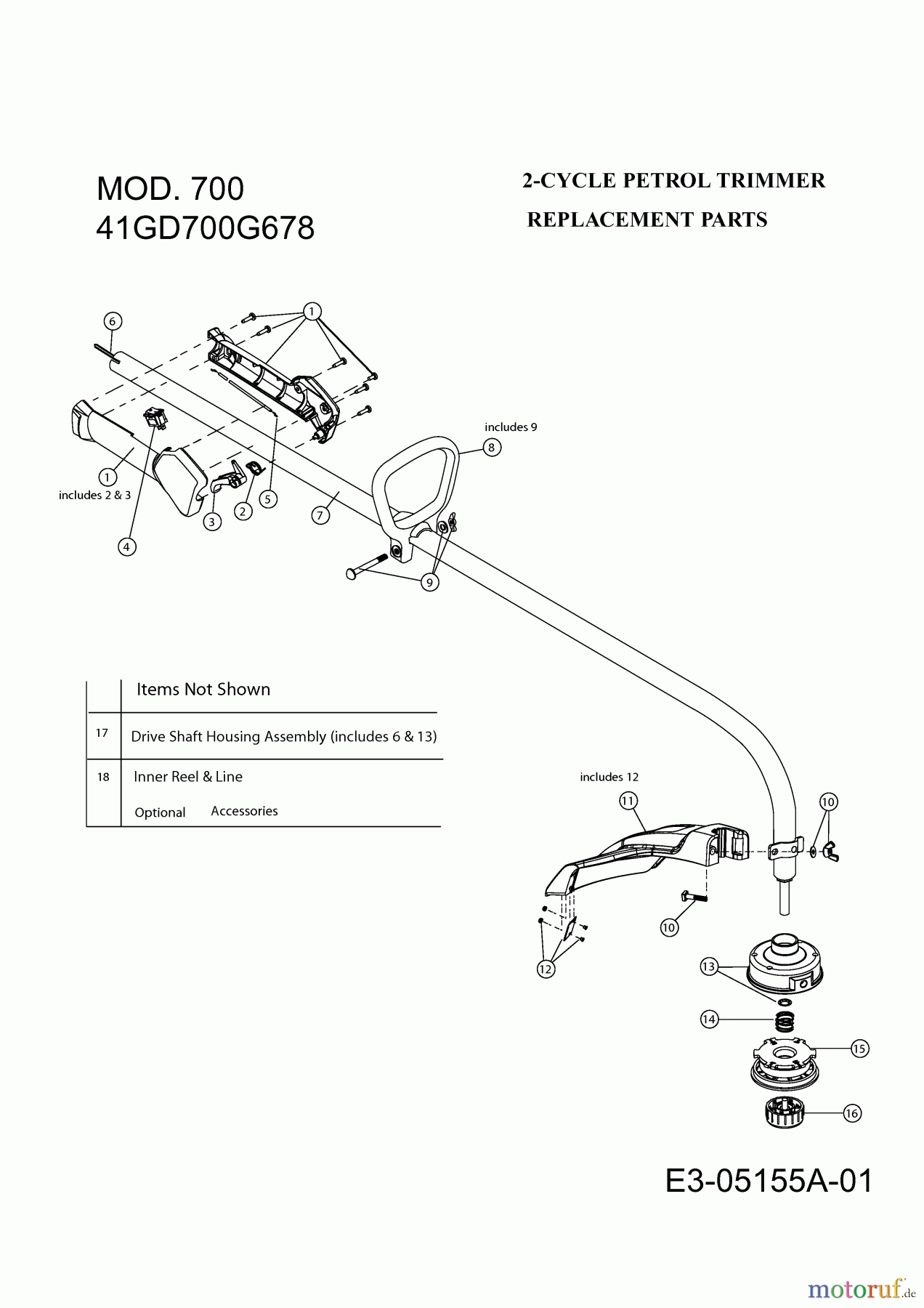  MTD Motorsensen 700 41GD700G678  (2013) Grundgerät