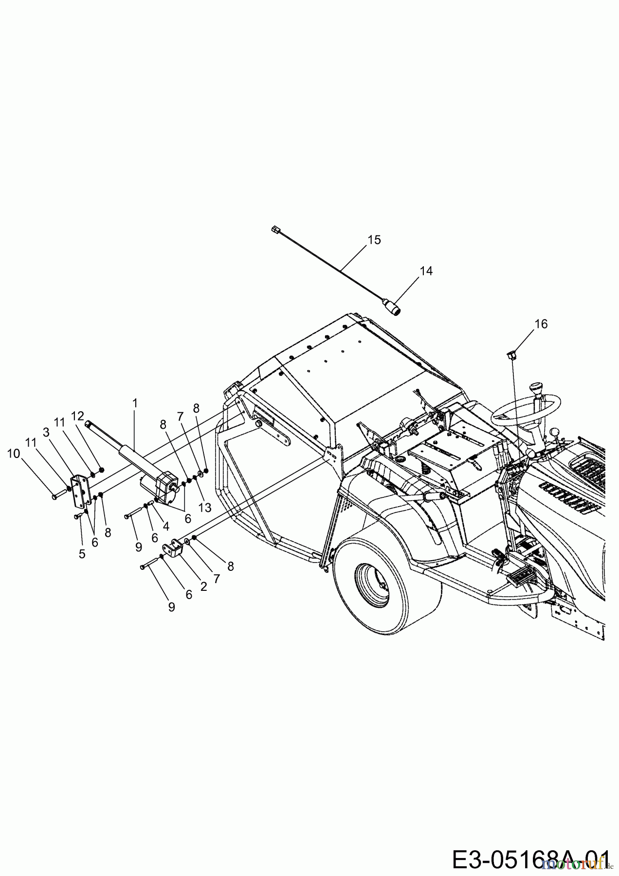  MTD Zubehör Zubehör Kompakttraktoren Grasfangeinrichtung inkl. Entleerung für CC 2000/3000 RD Serie, Elektrische Entleerung für 450 l Box 596-207-600  (2012) Elektrische Korbentleerung