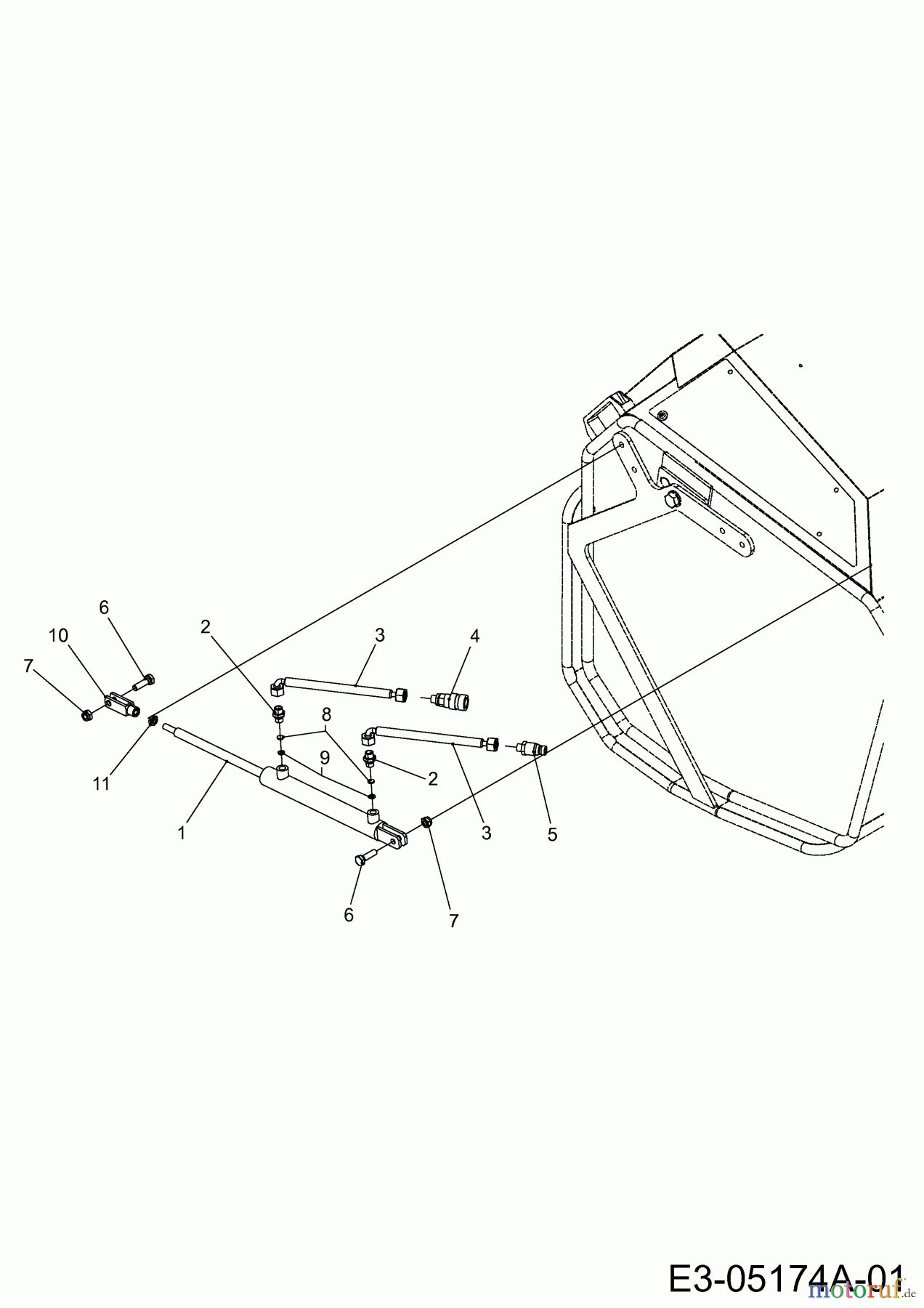  MTD Zubehör Zubehör Kompakttraktoren Grasfangeinrichtung inkl. Entleerung für CC 2000/3000 RD Serie, Hydr. Entleerung für 450 l Box (nicht für CC 2250 RD) 596-208-600  (2013) Hydraulische Entleerung