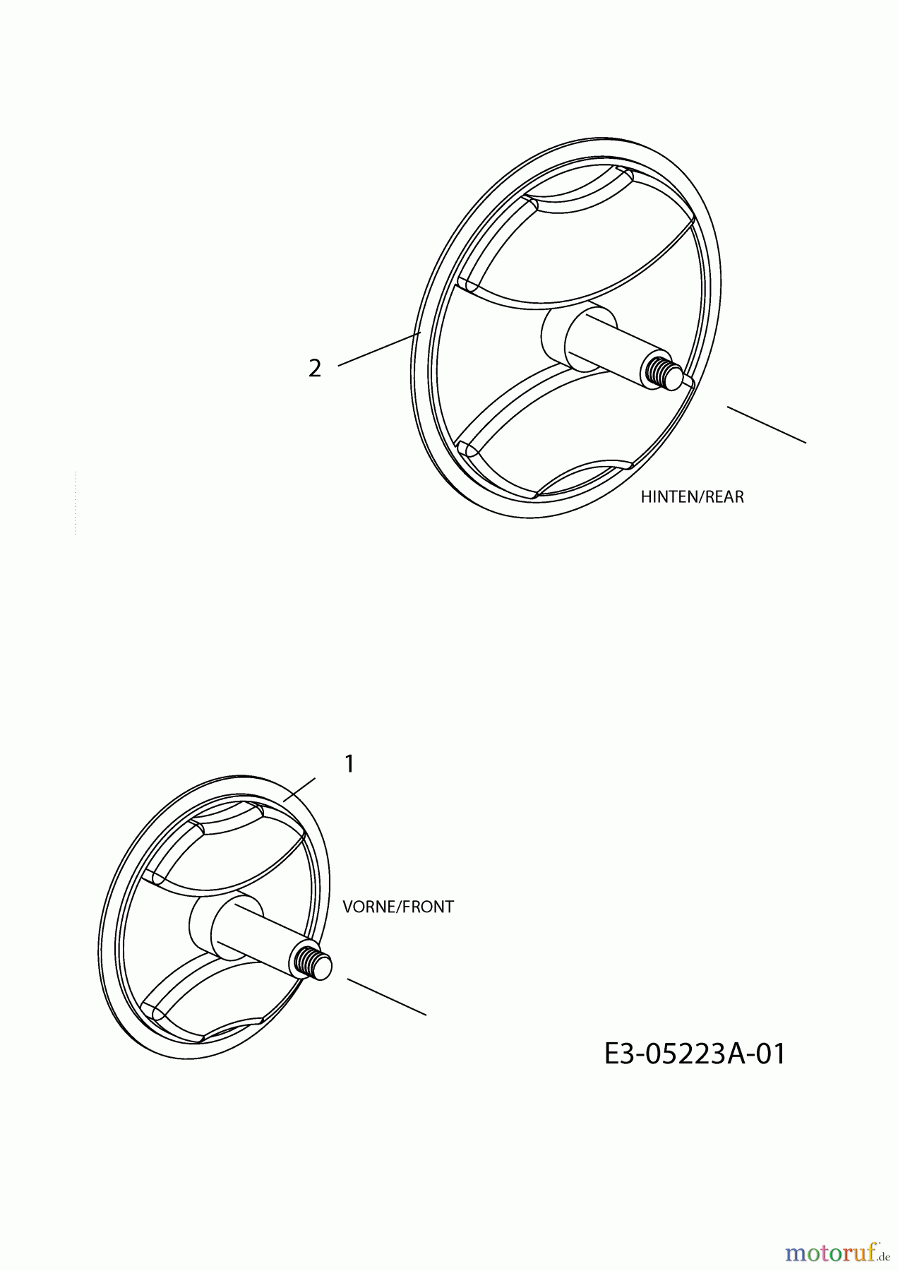 Wolf-Garten Elektromäher Campus 32 E 18D-U1D-650 (2012) Radkappen