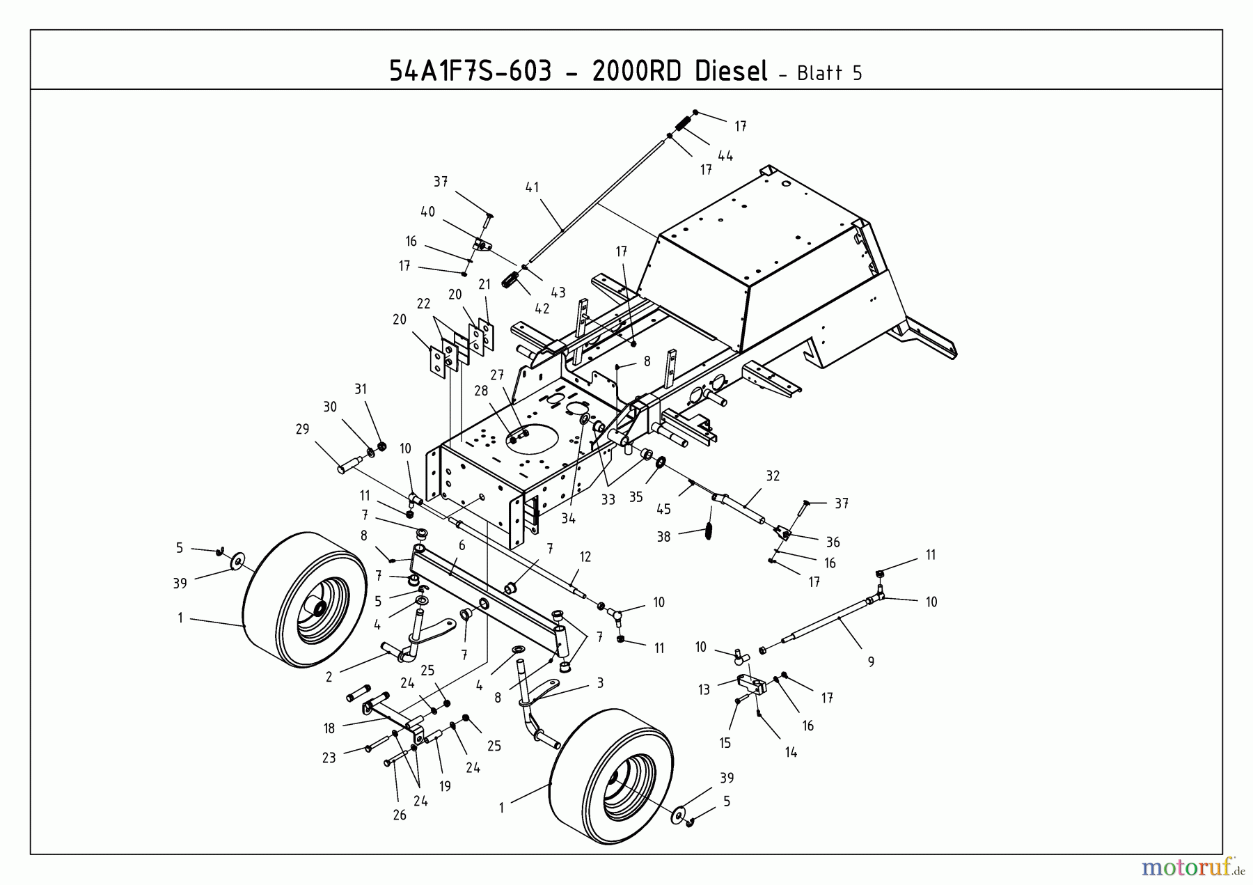 Cub Cadet Kompakttraktoren CC 2200 RD 2 WD 54A1F2Q-603 (2009) Räder vorne, Vorderachse