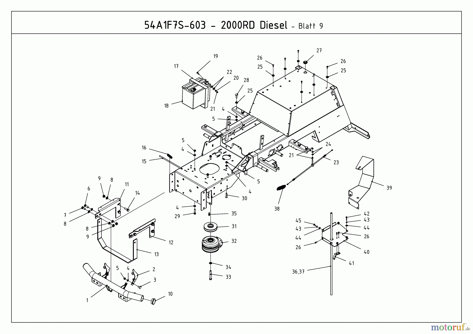Cub Cadet Kompakttraktoren CC 2000 RD 54A1F7S-603 (2010) Batterie, Elektromagentkupplung
