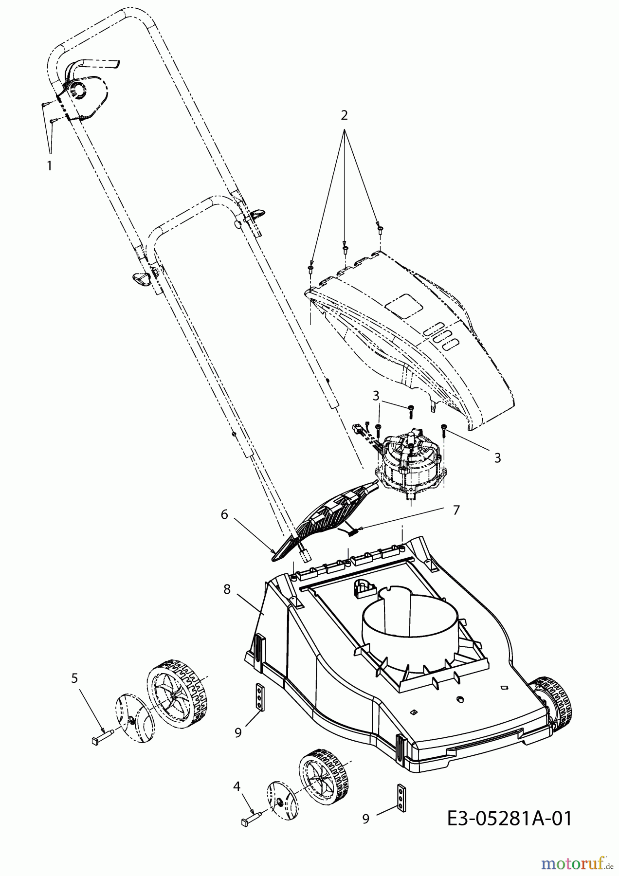 Mastercut Elektromäher E 380 18C-S0J-659 (2010) Heckklappe, Mähwerksgehäuse