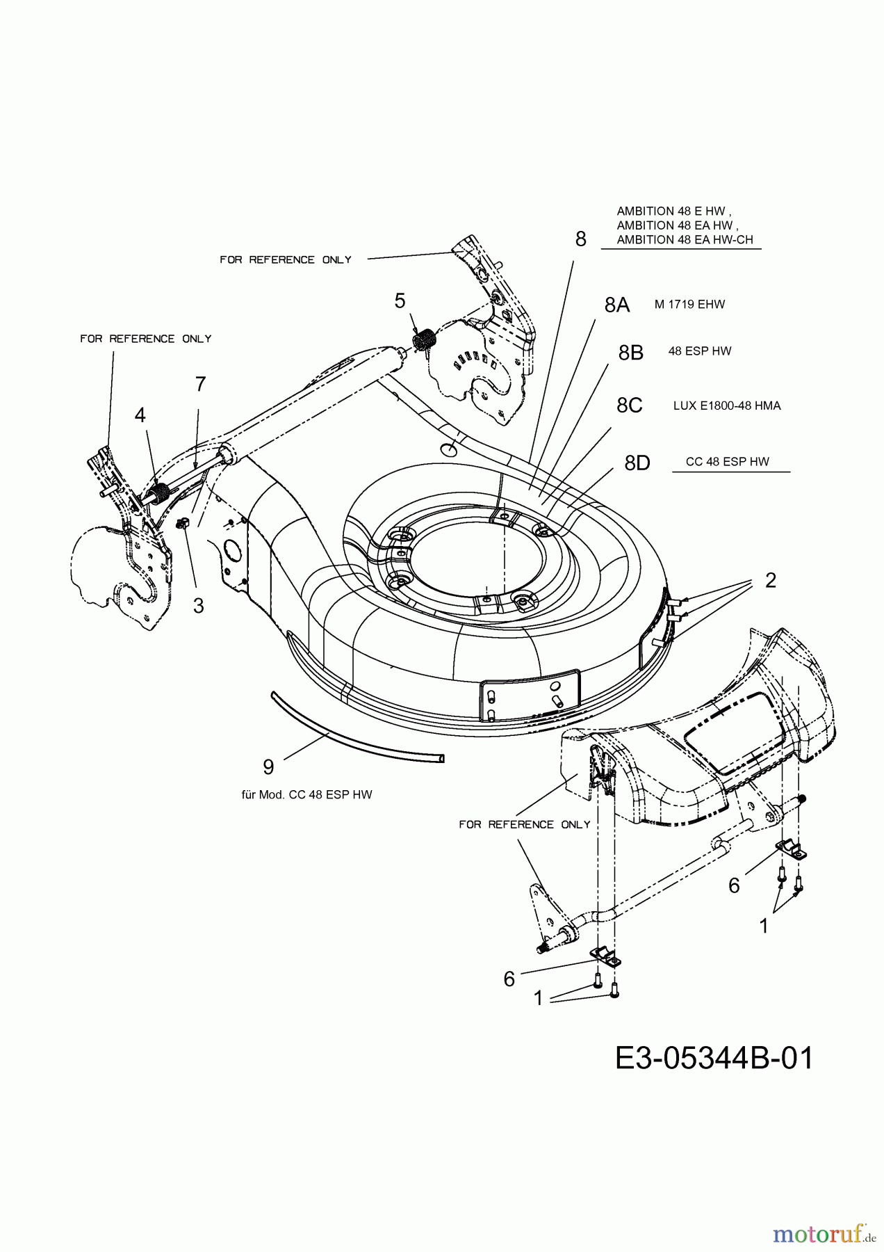 MTD Elektromäher mit Antrieb 48 ESPHW 18AR11L-600 (2012) Mähwerksgehäuse, Stange für Heckklappe