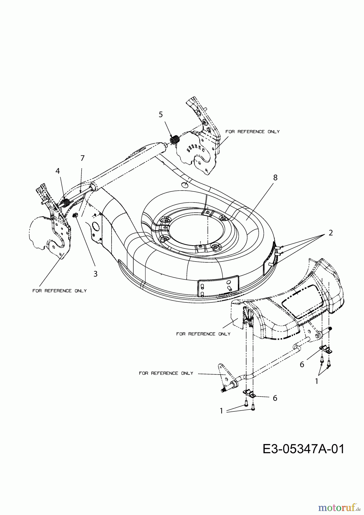 Lux Tools Elektromäher mit Antrieb E 1800-48 HMA 18AR11K-694 (2010) Mähwerksgehäuse, Stange für Heckklappe