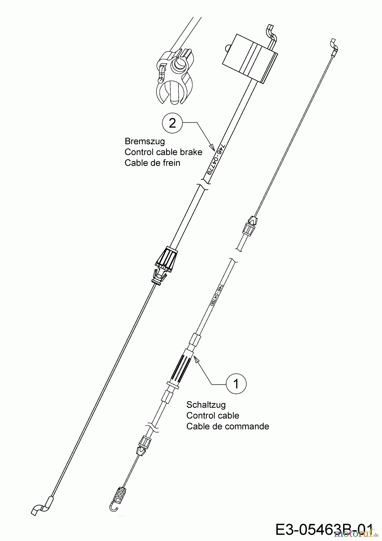 MTD Motormäher mit Antrieb 46 S 12A-J7SJ600 (2017) Bowdenzüge