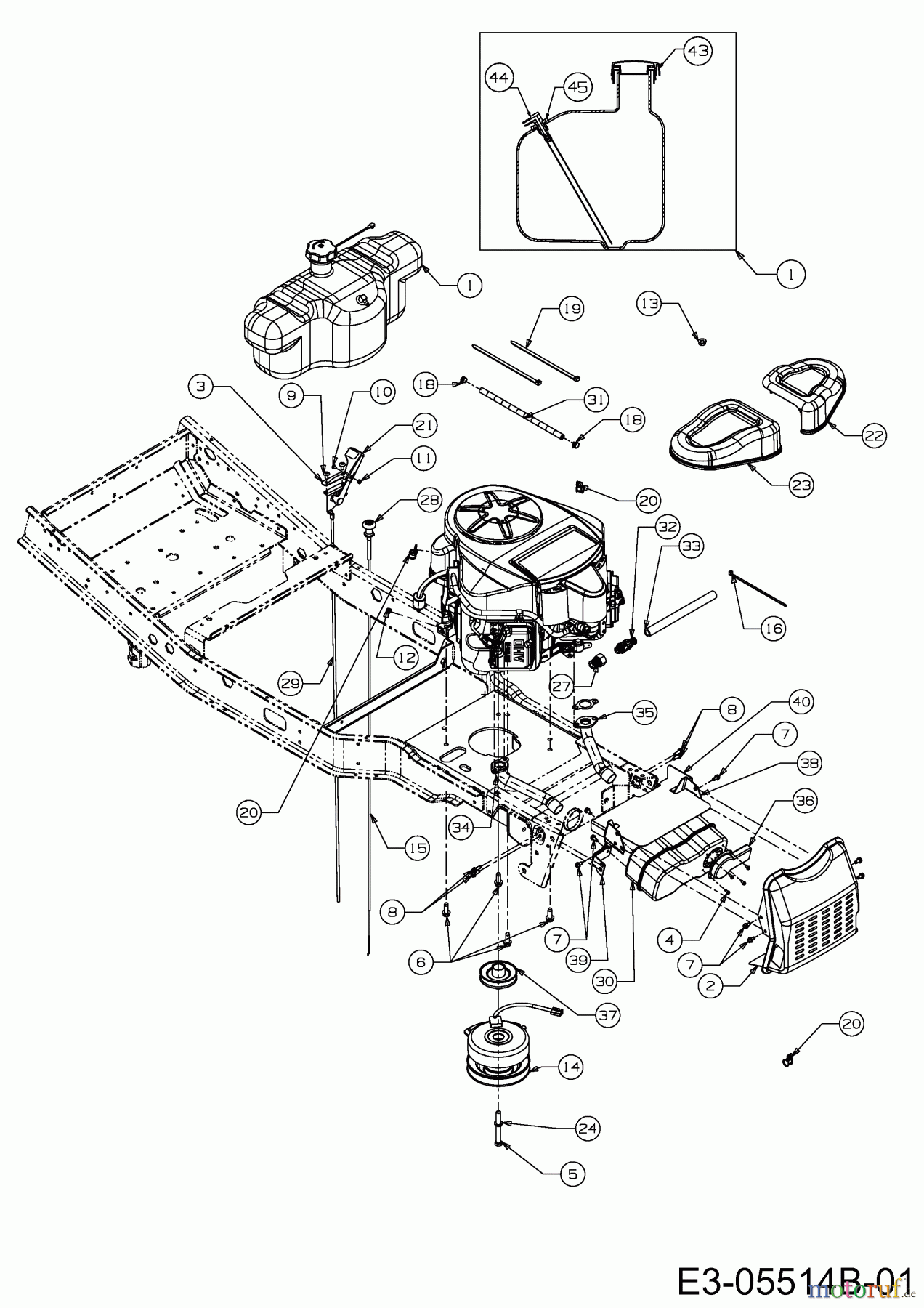 Cub Cadet Zero Turn FMZ 50 17CI4BFP603 (2011) Elektromagnetkupplung, Motorzubehör, Tank