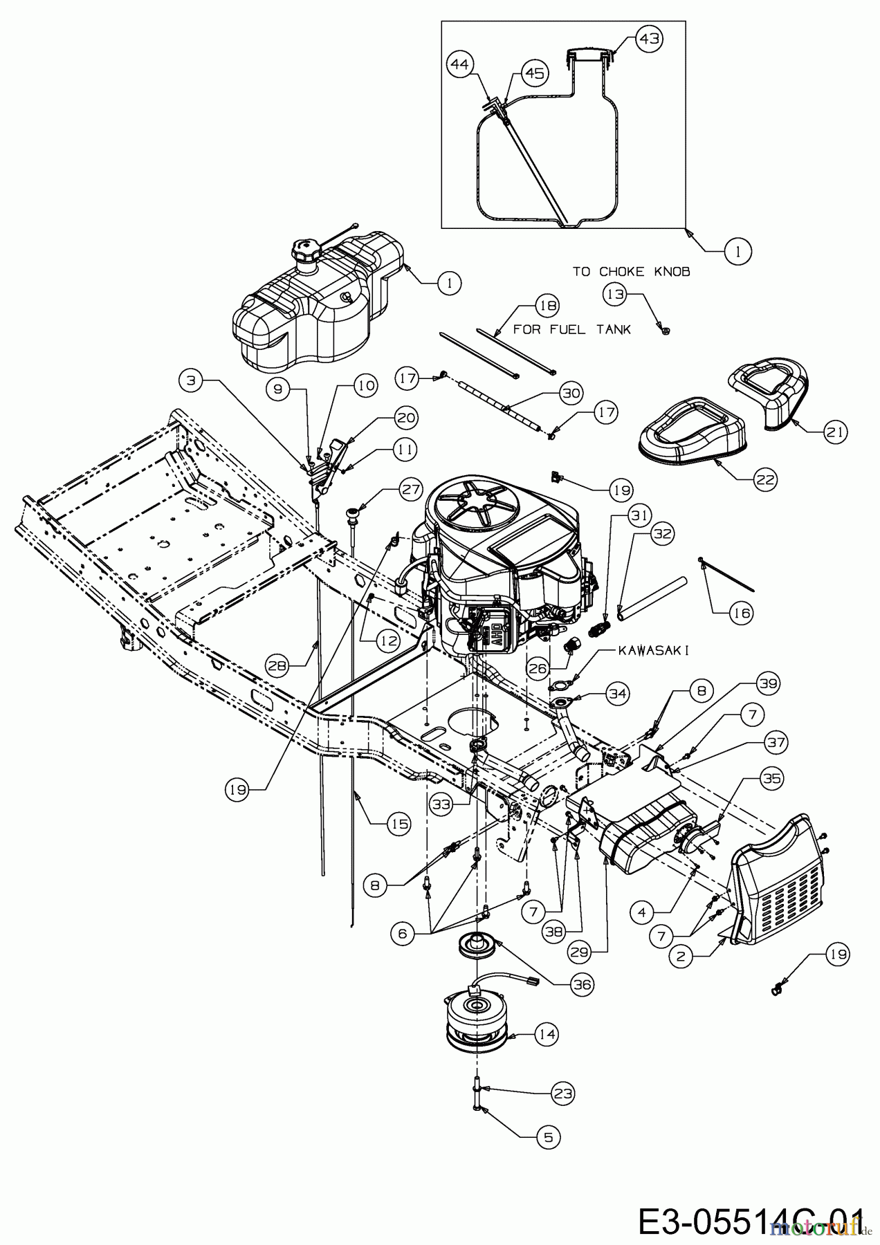 Cub Cadet Zero Turn FMZ 50 17CI4BFP603 (2012) Elektromagnetkupplung, Motorzubehör, Tank