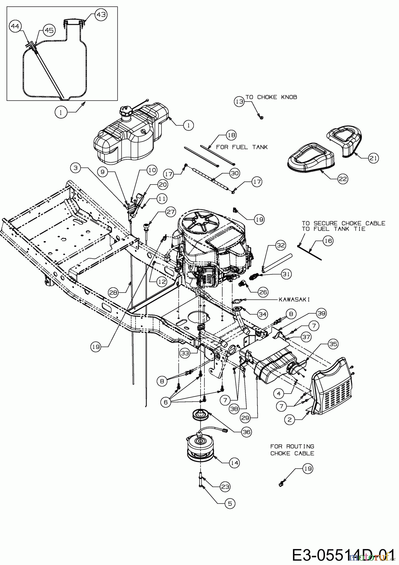 Cub Cadet Zero Turn FMZ 50 17CI4BFP603 (2013) Elektromagnetkupplung, Motorzubehör, Tank