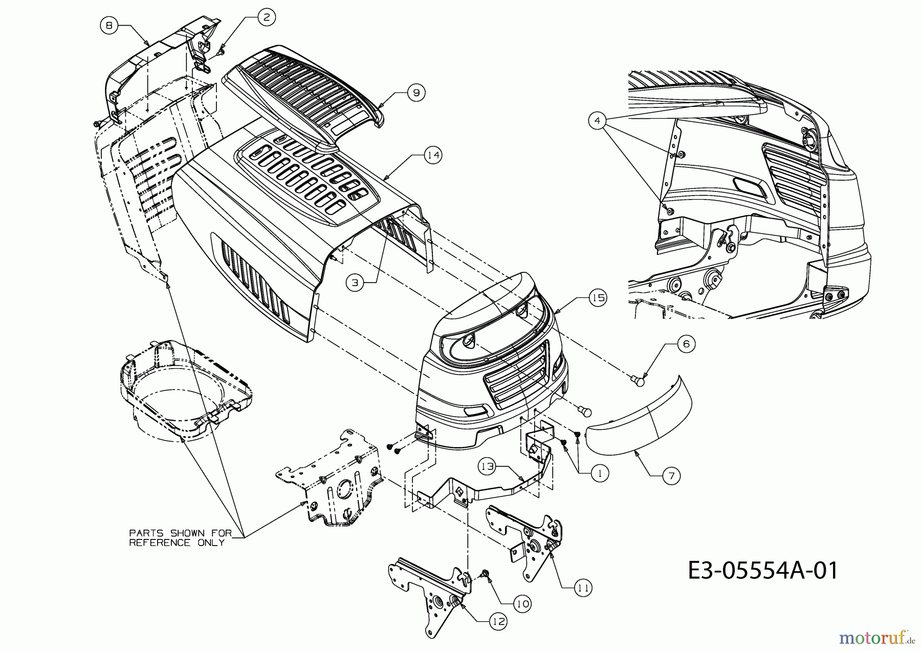 Rasor Rasentraktoren 125/76 T 13AH775C618 (2010) Motorhaube 5-Style