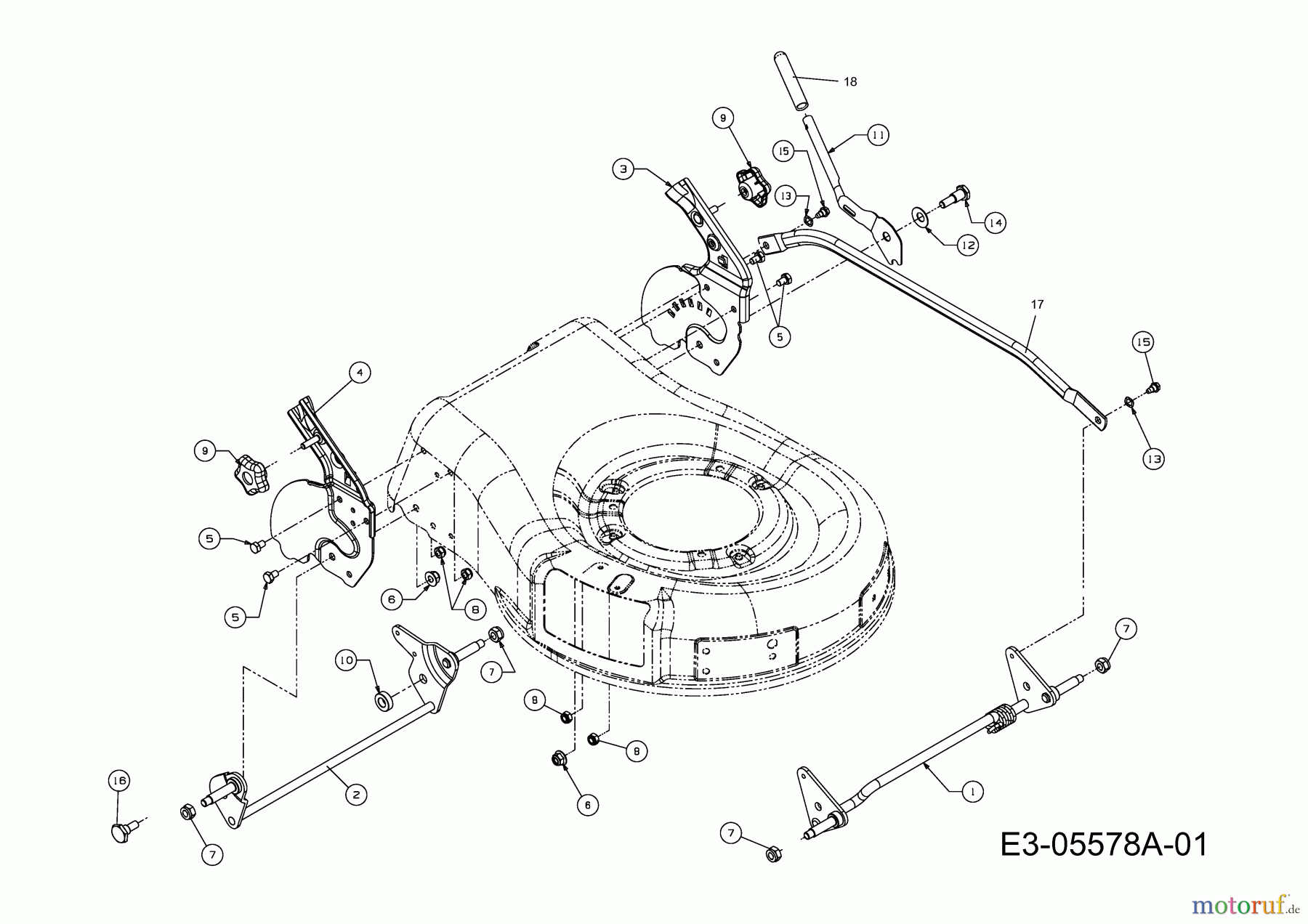 Cub Cadet Motormäher CC 48 PO 11A-16KC603 (2013) Schnitthöhenverstellung