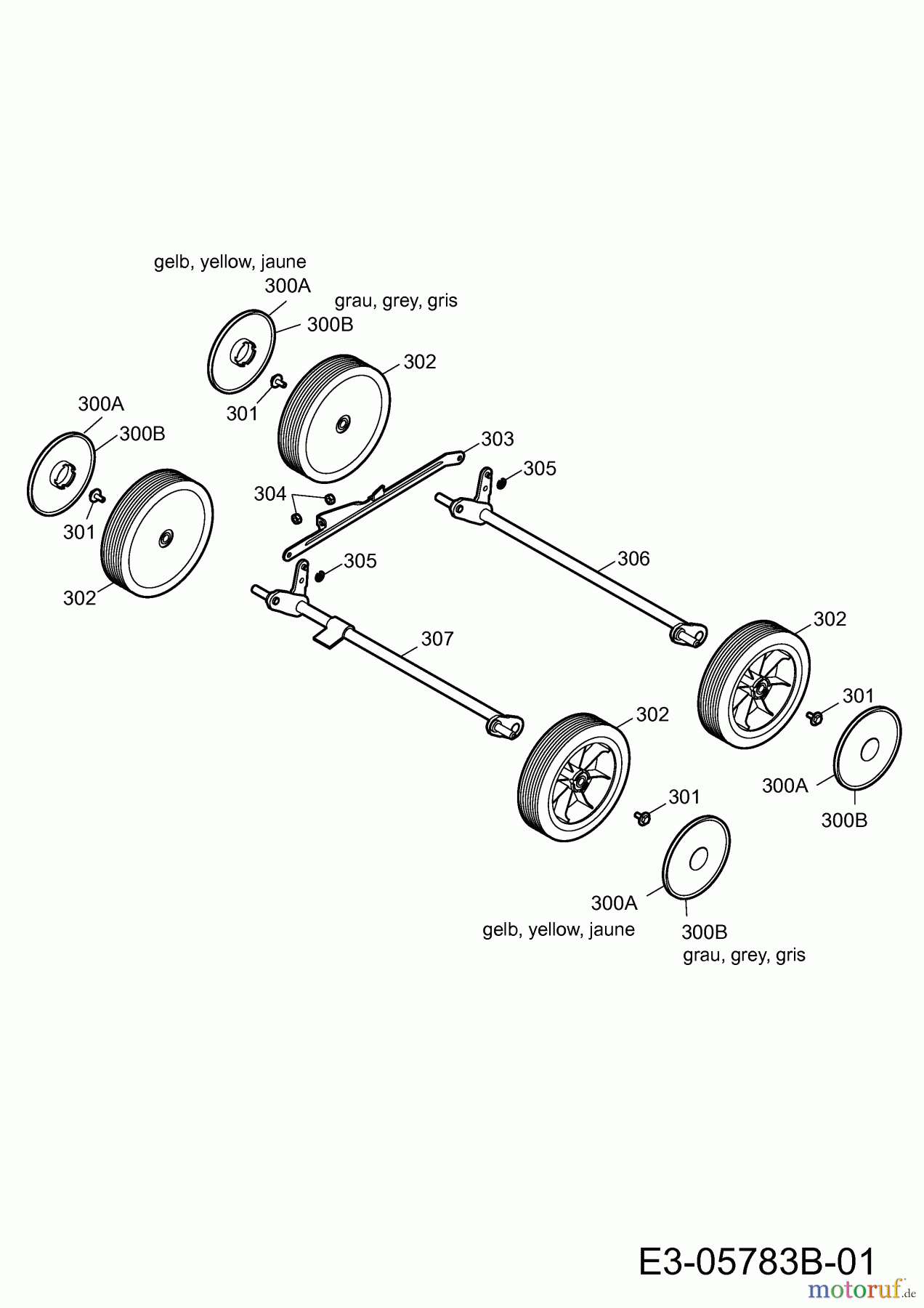 WOLF-Garten Expert Motorvertikutierer Expert UV 40 B 16AG8D0F650 (2012) Achsen, Räder