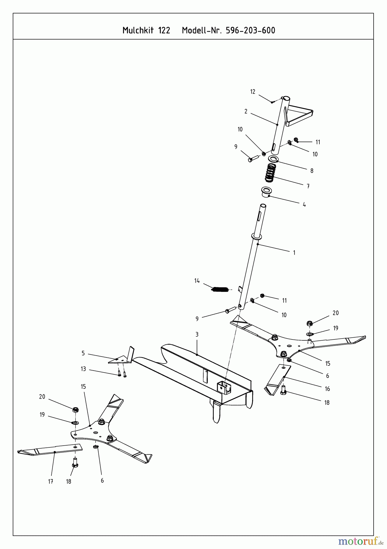 MTD Zubehör Zubehör Kompakttraktoren Mulch Kits für CC 2000/3000 RD Serie, Mähwerk 122 cm 596-203-600 (2009) Grundgerät