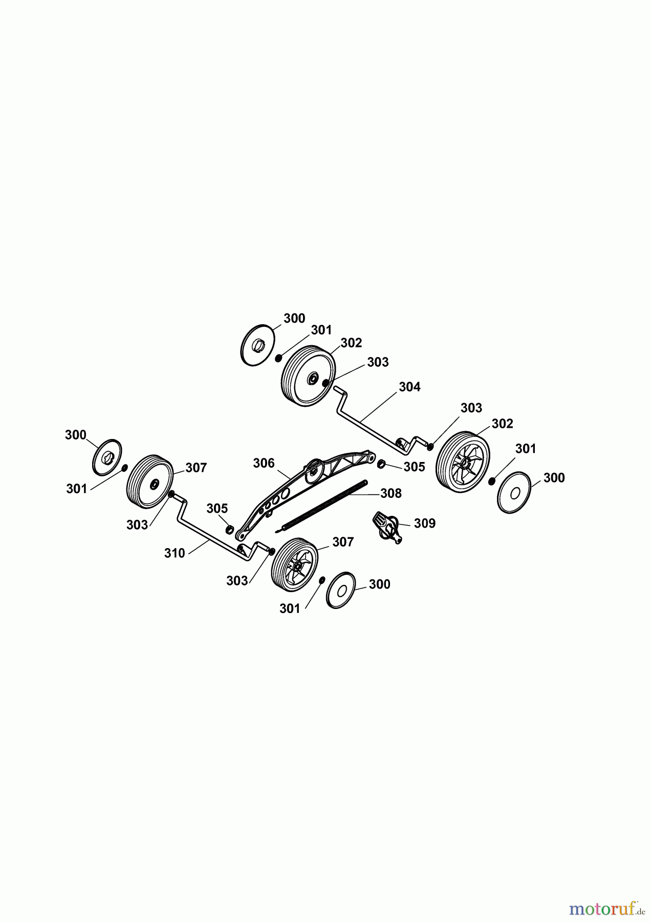 Wolf-Garten Elektromäher 2.40 E-1 4968000 Serie E (2010) Räder, Schnitthöhenverstellung