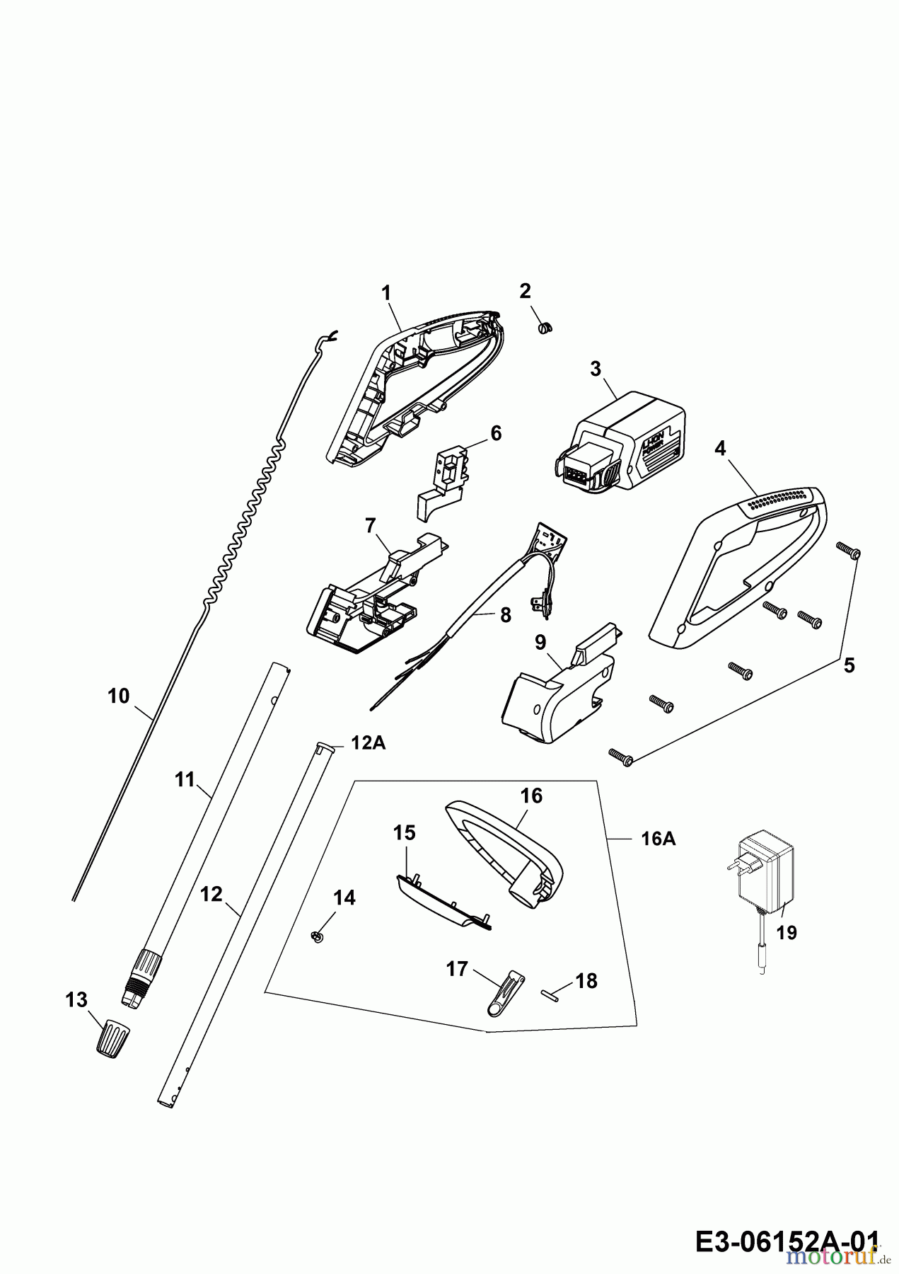 Wolf-Garten Akkutrimmer Li-Ion Power GT 815 7134882 Serie B (2009) Holm