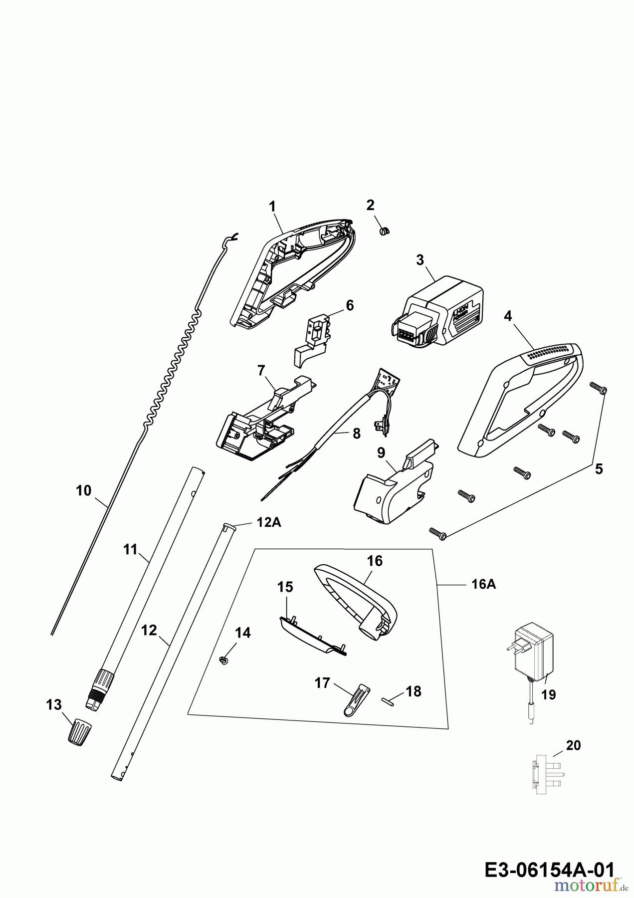 Wolf-Garten Akkutrimmer Li-Ion Power GT 815 7134882 Serie C (2009) Holm