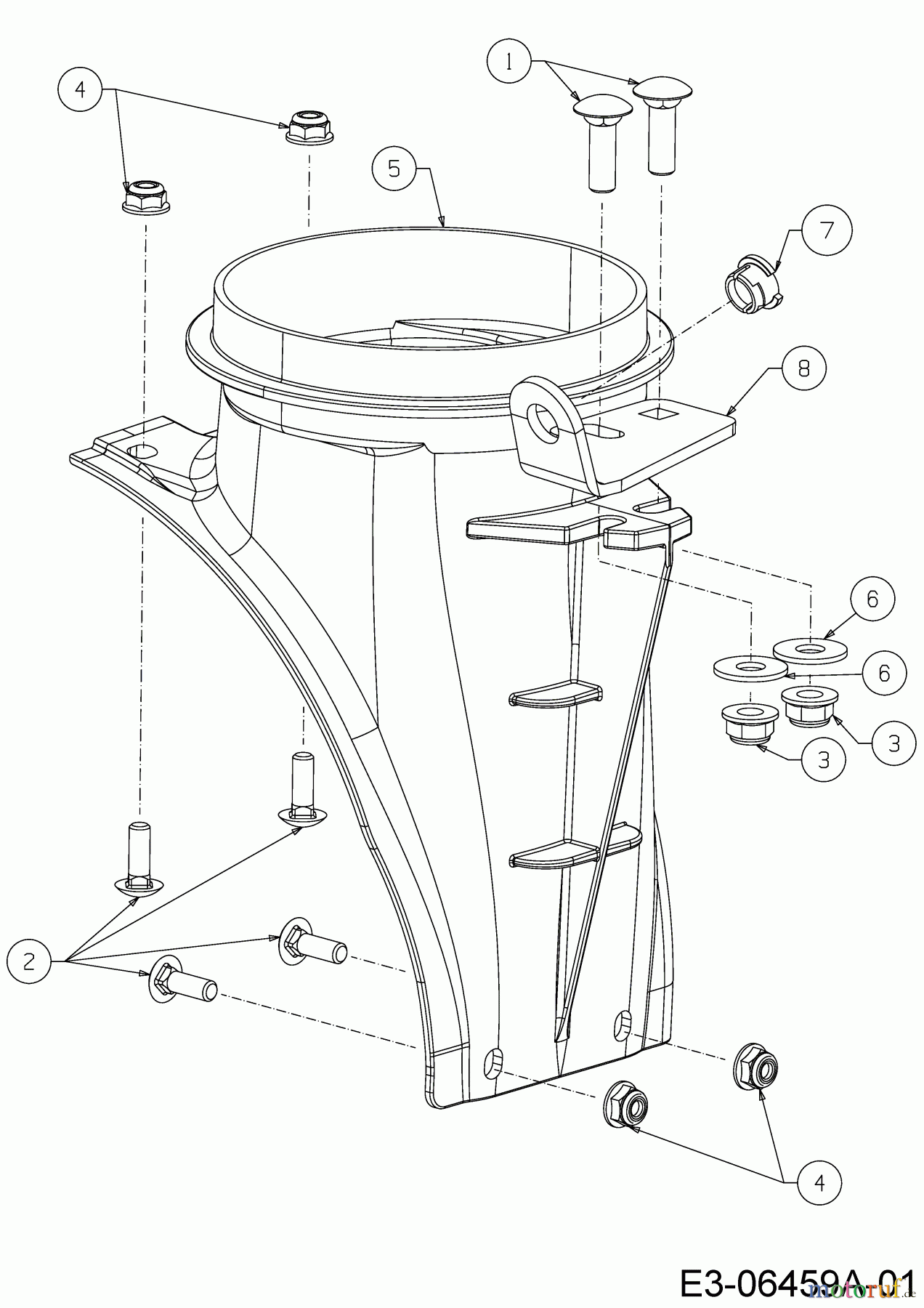 MTD Schneefräsen 63 BD 31A-63BD700 (2012) Adapter für Auswurfschacht