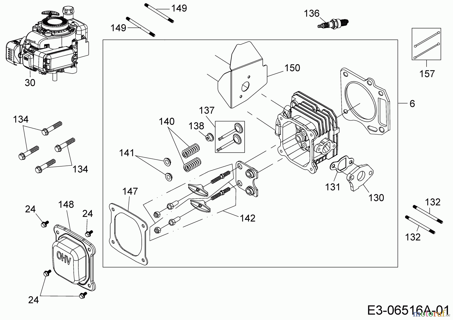 MTD-Motoren MTD vertikal 1 P 65 WHB 752Z1P65WHB (2010) Zylinderkopf
