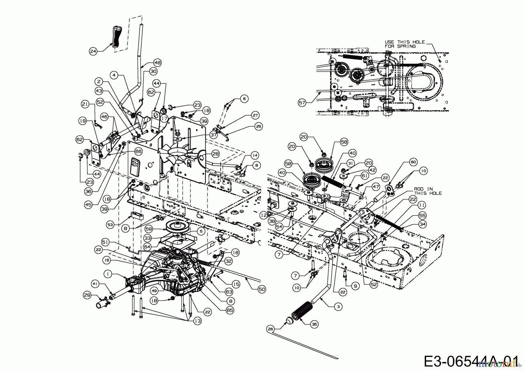 B Power Rasentraktoren BT 155/96 LH 13CM793F615 (2011) Fahrantrieb, Pedale
