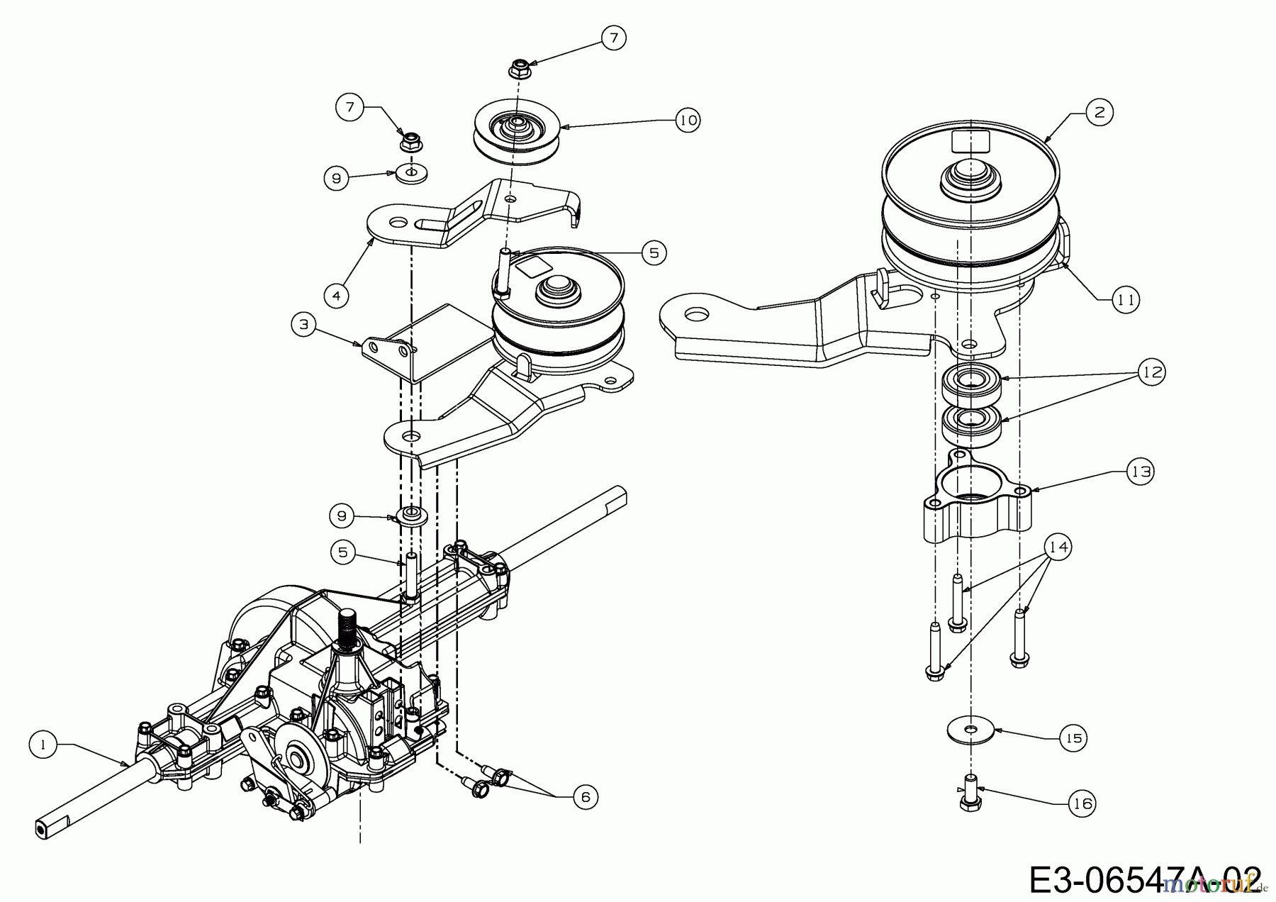 Power Garden Rasentraktoren PGR 96 13CH761F623 (2012) Getriebe 618-04034, Variator