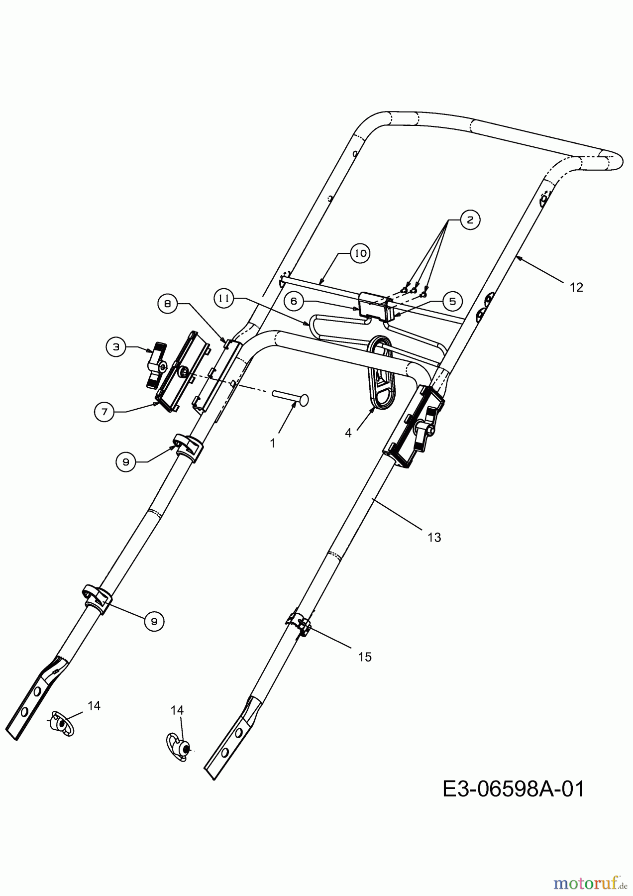 Wolf-Garten Elektromäher mit Antrieb Ambition 48 EAHW 18AR11L-C50 (2012) Holm