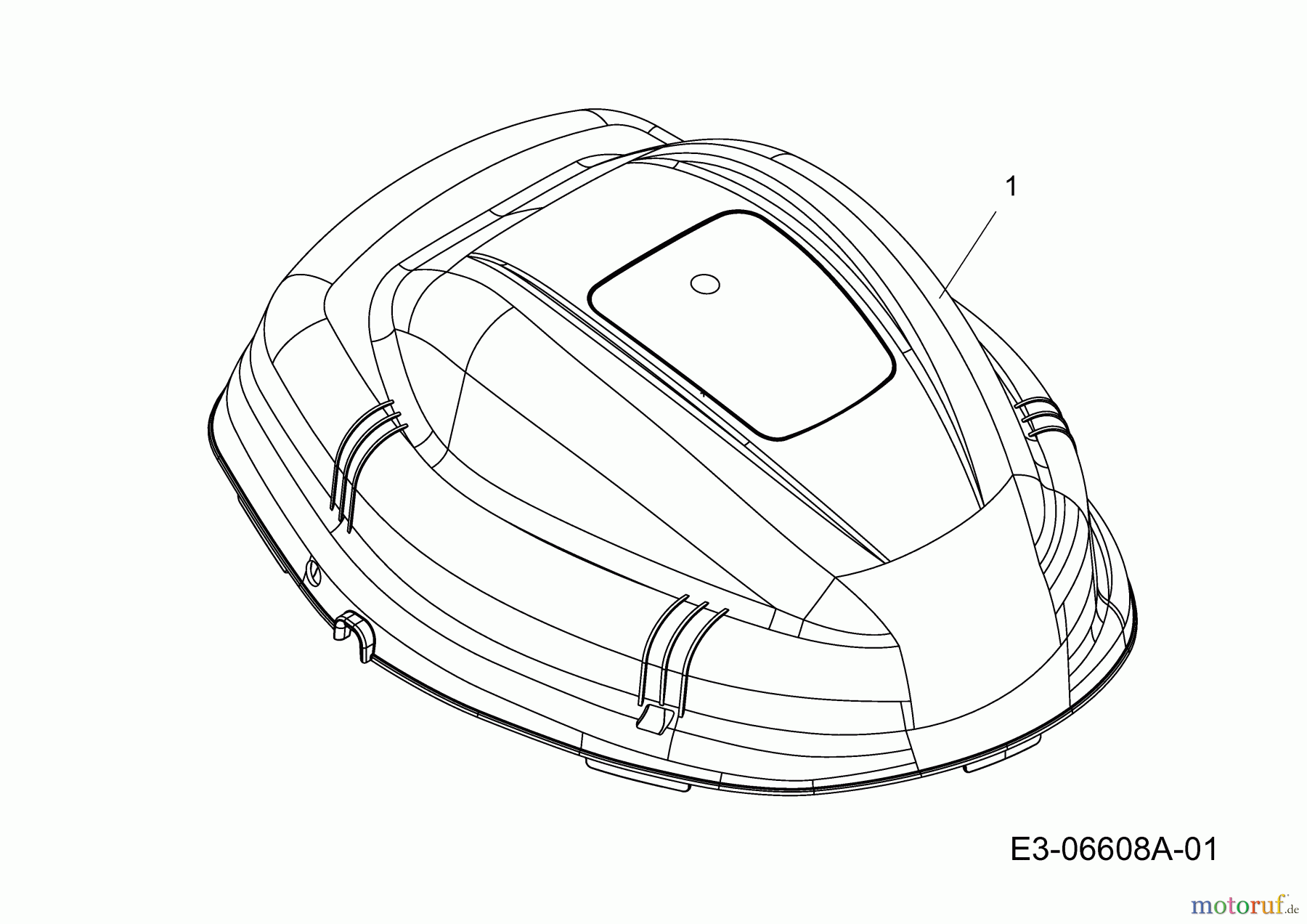 Wolf-Garten Elektromäher mit Antrieb Ambition 48 EAHW 18AR11L-650 (2012) Motorabdeckung