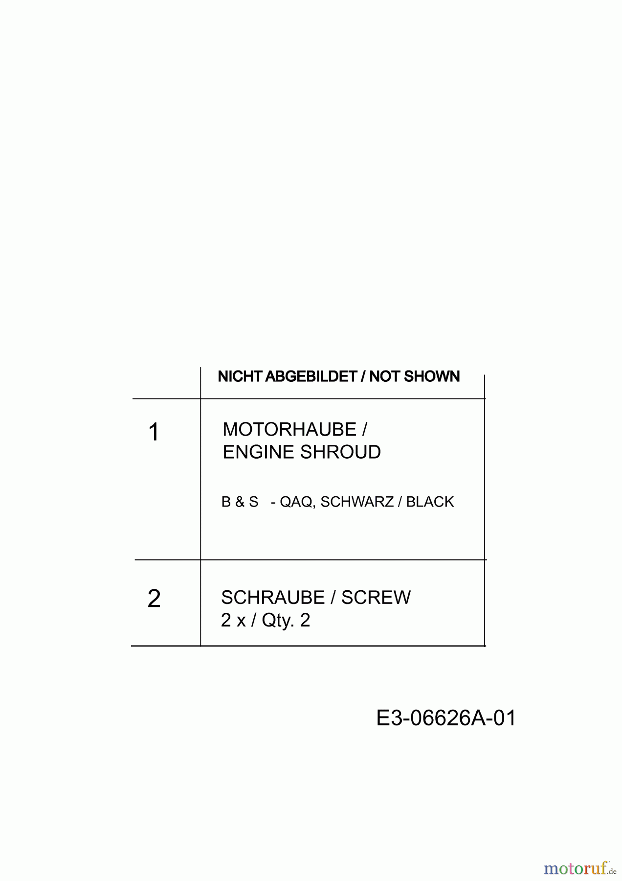 Mr.Gardener Motormäher mit Antrieb D 4046 T 3 12E-J54M629 (2013) Motorhaube B&S