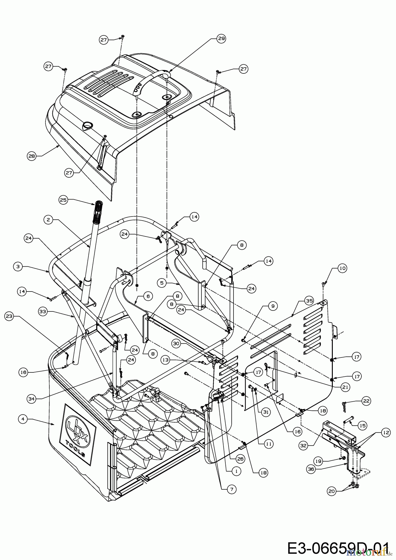 Lux Tools Rasentraktoren B-RT-165/92 13IN77SE694 (2018) Grasfangeinrichtung